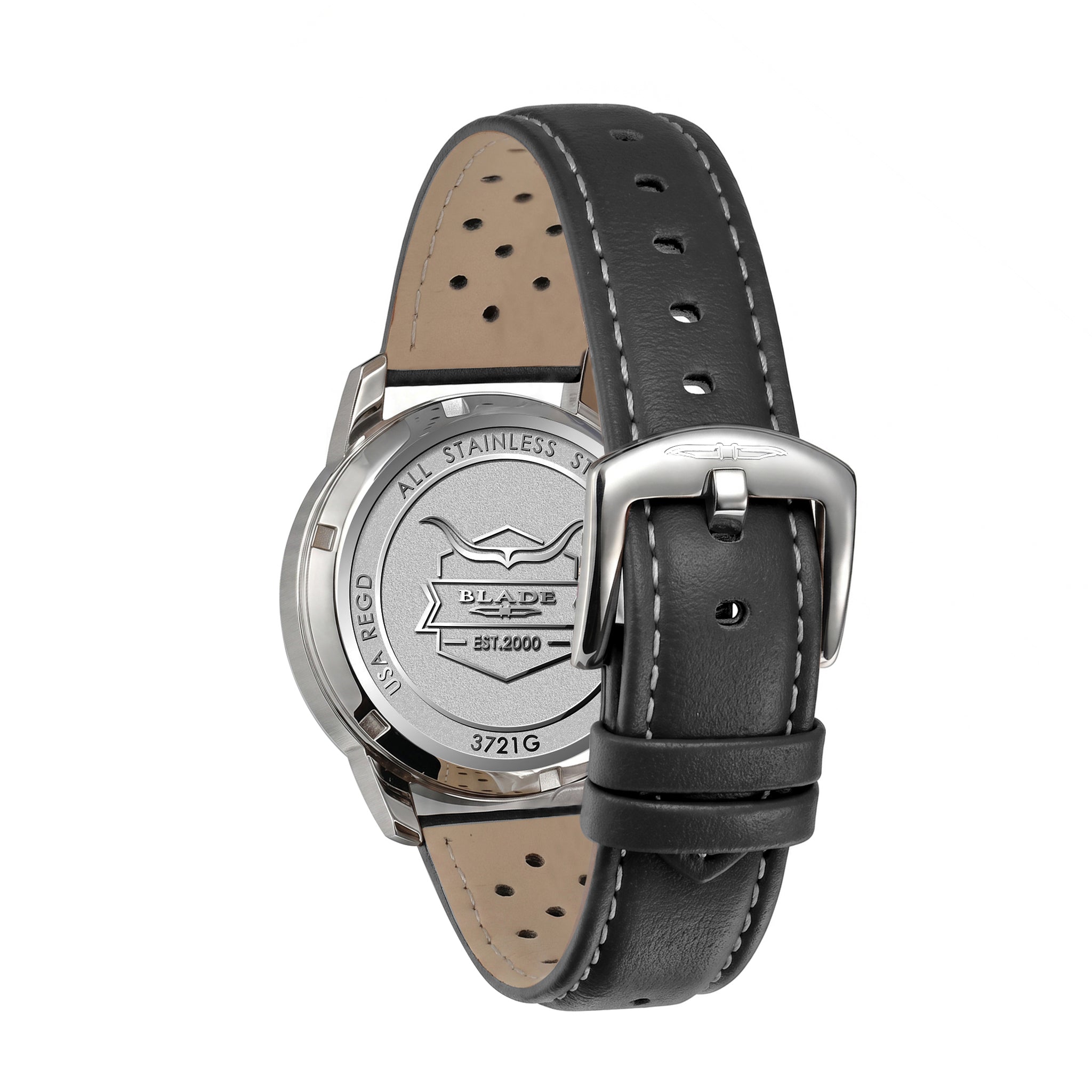 BLADE Rally Sky 3721G1SIN SS Case & Leather Strap Dual-Time Multi Men's Watch