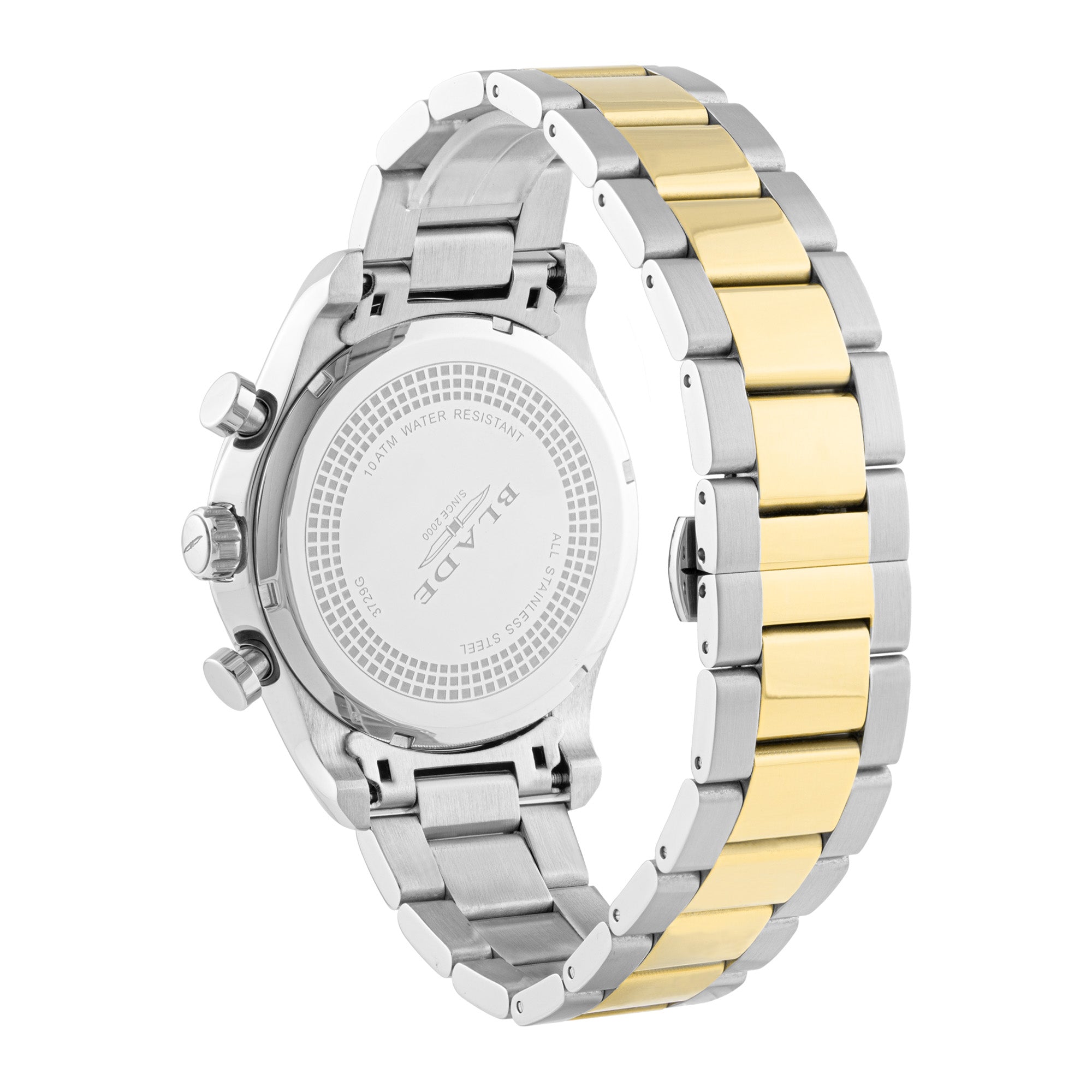 BLADE Panache Ivory 3729G2TST SS Case & Band Dual-Time Multifunction Men's Watch