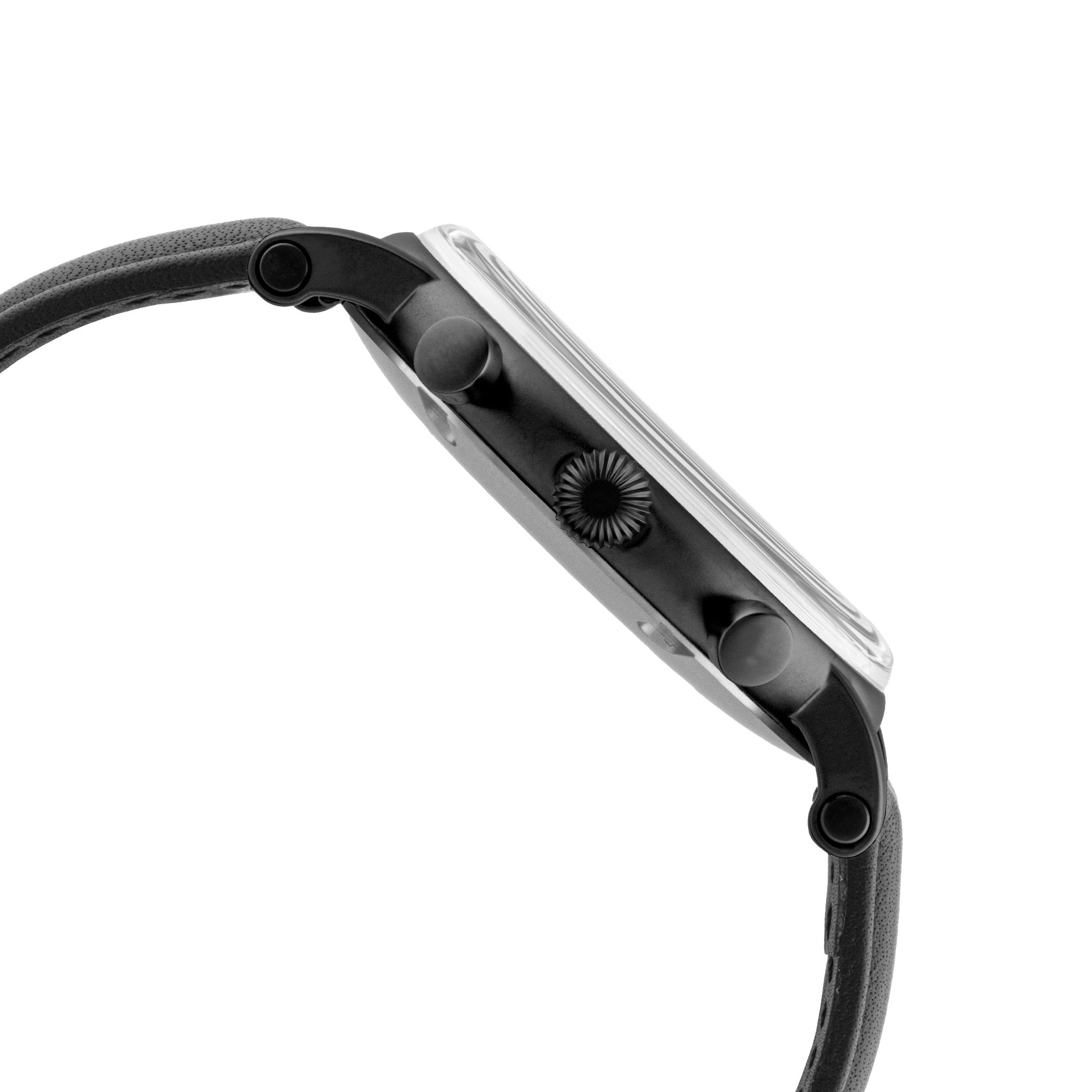 BLADE AURA X NOIR SS CASE & LEATHER STRAP YACHT TIMER CHRONOGRAPH MEN'S WATCH