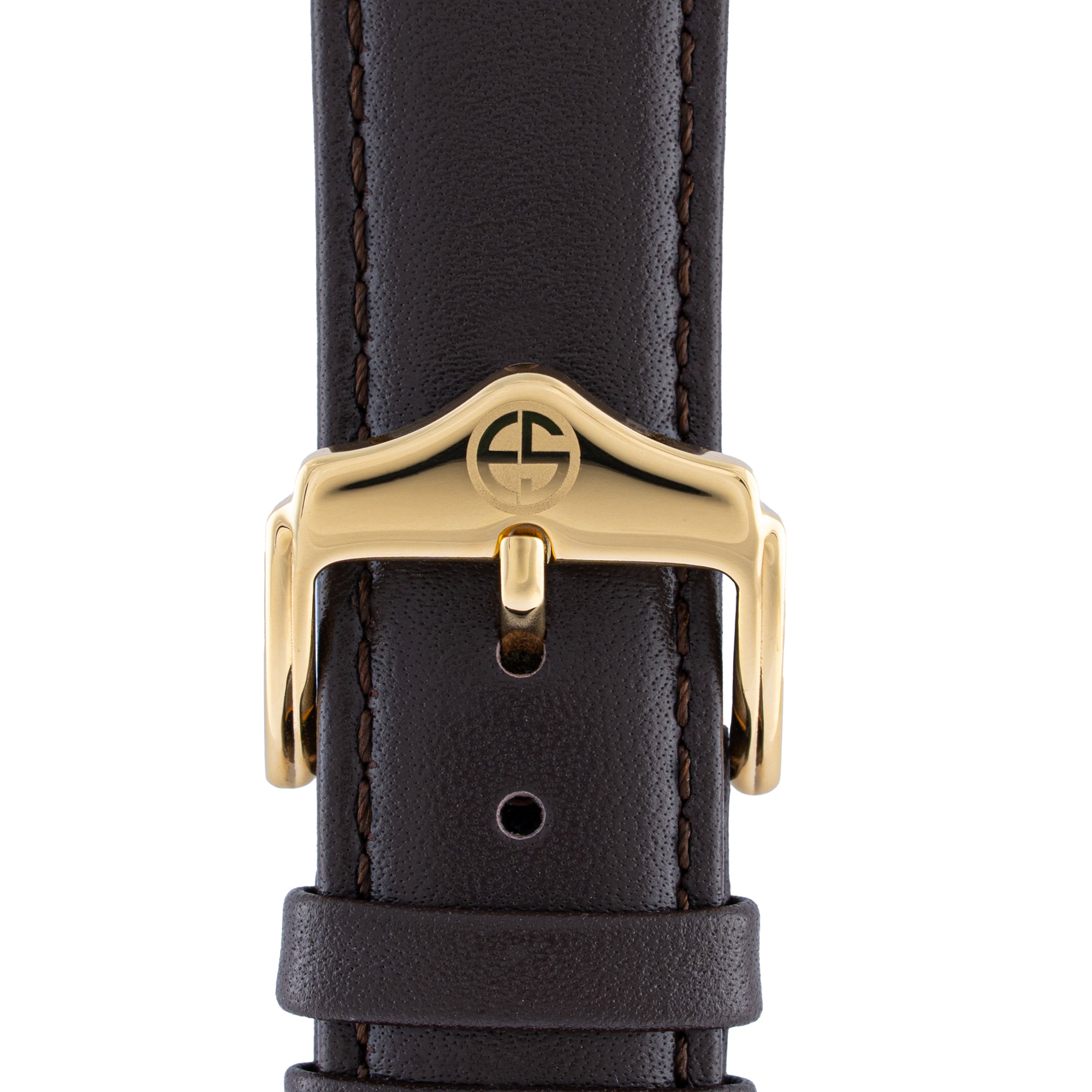 ELIZ ES8950G1GCO SS Case & Leather Strap Date Men's Watch