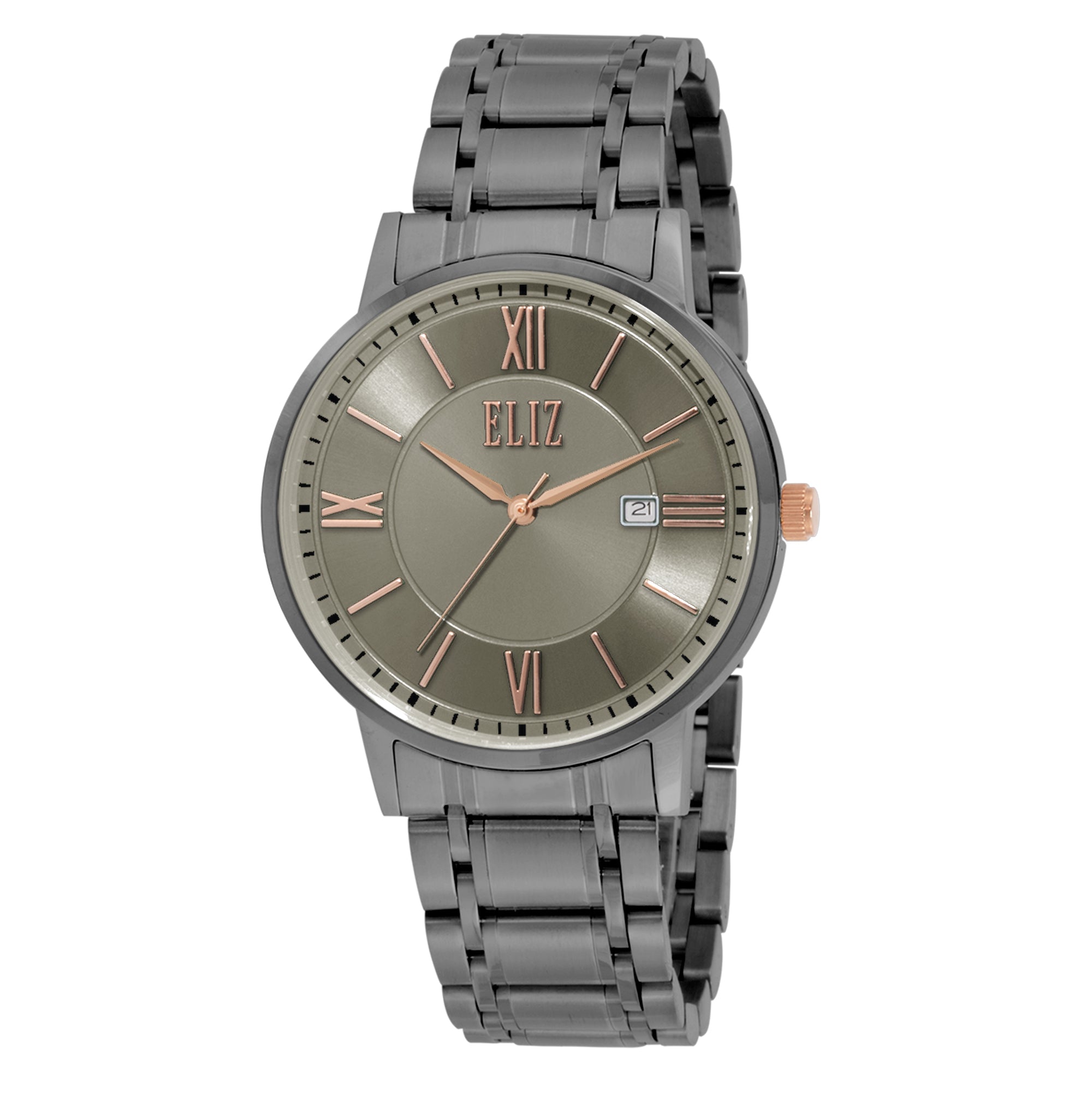 ELIZ ES8804G2AGA Metal Case and Bracelet Calendar Men's Watch