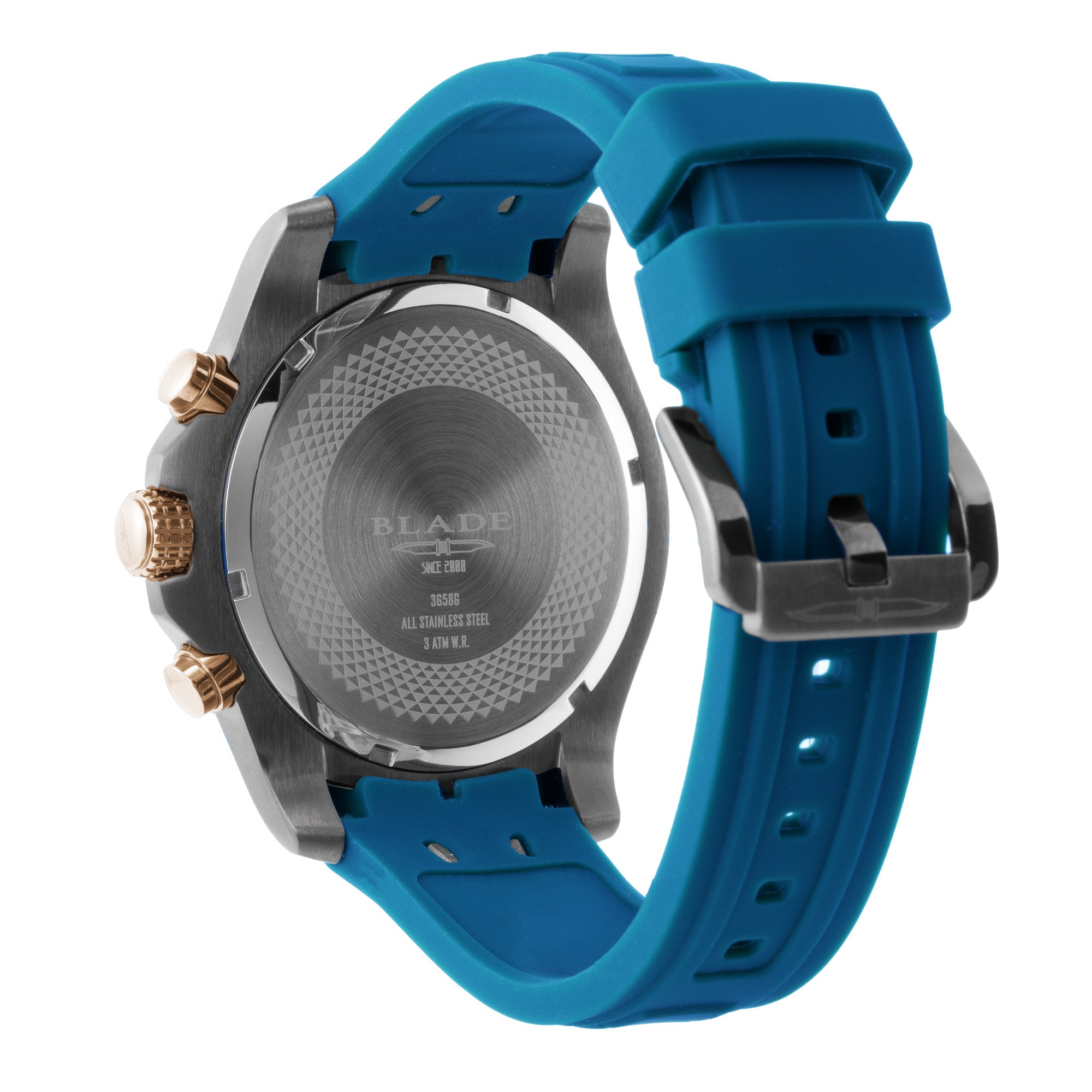 BLADE Warrior Bichrome 3658G5UBB SS & Silicone Strap Chronograph Men's Watch