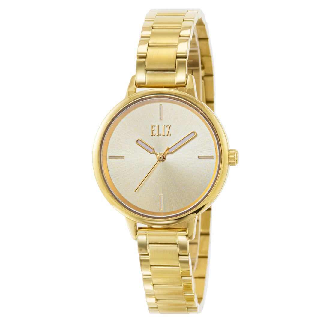 ELIZ ES8687L2GCG SS Case & Band 3-Hands Women's Watch