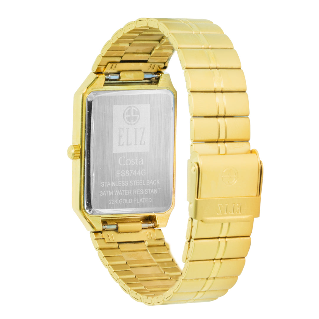 ELIZ ES8744G2GLG SS Caseback & Band Day-Date Men's Watch