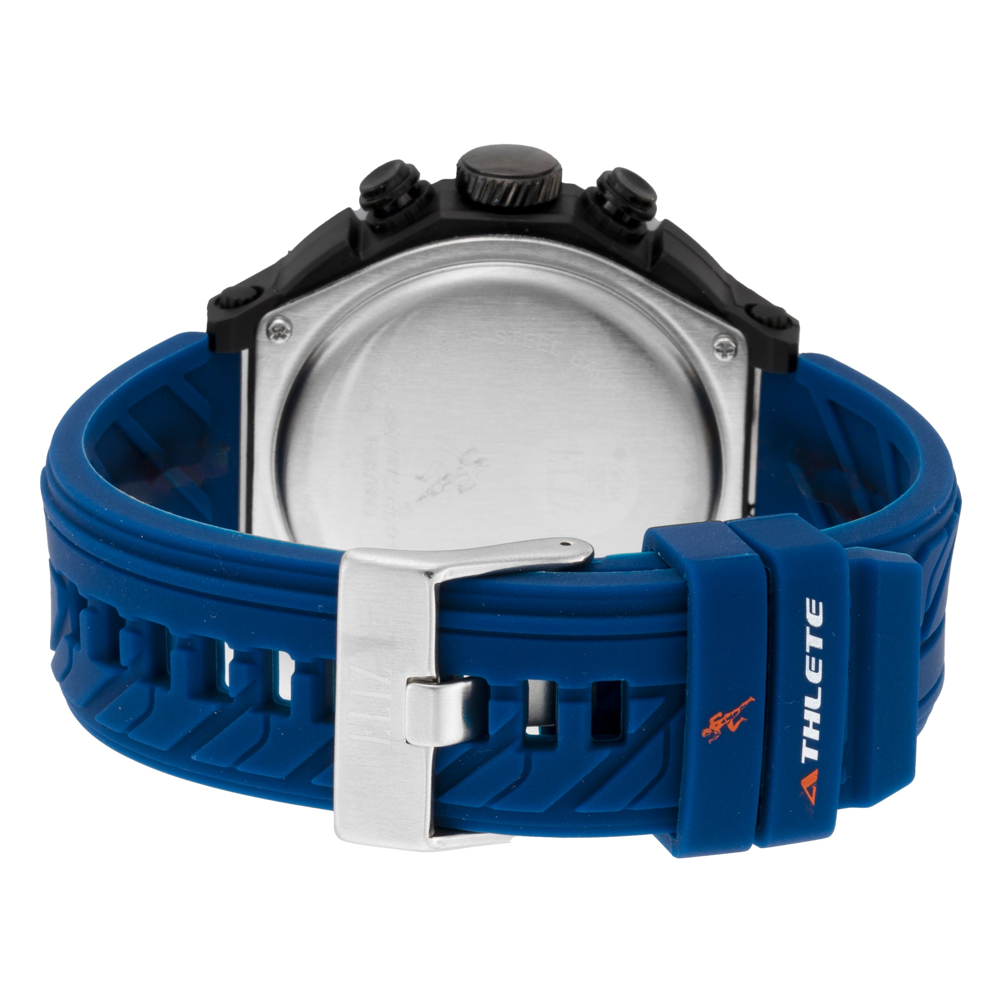 ELIZ ES8780G8BBB PC Case & Silicone Strap Analog Digital Men's Watch - Back