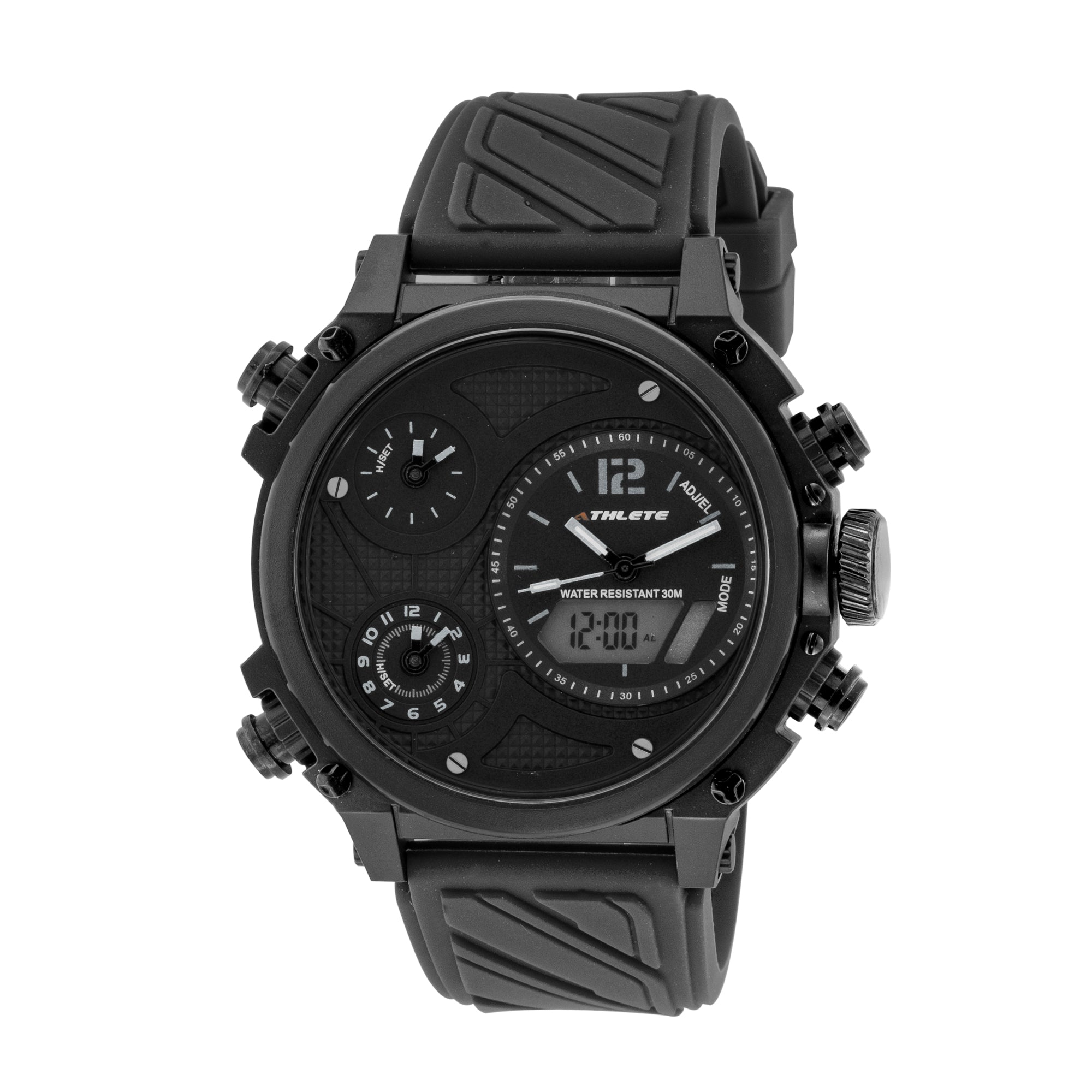 ELIZ ES8780G8NGN PC Case & Silicone Strap Analog-Digital Men's Watch