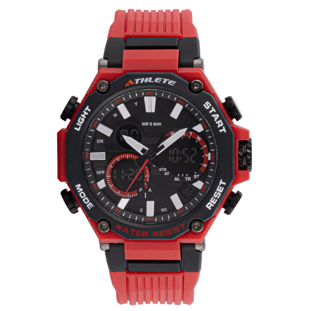 ELIZ ES8790G8RRR PU Case & Strap Analog-Digital Men's Watch