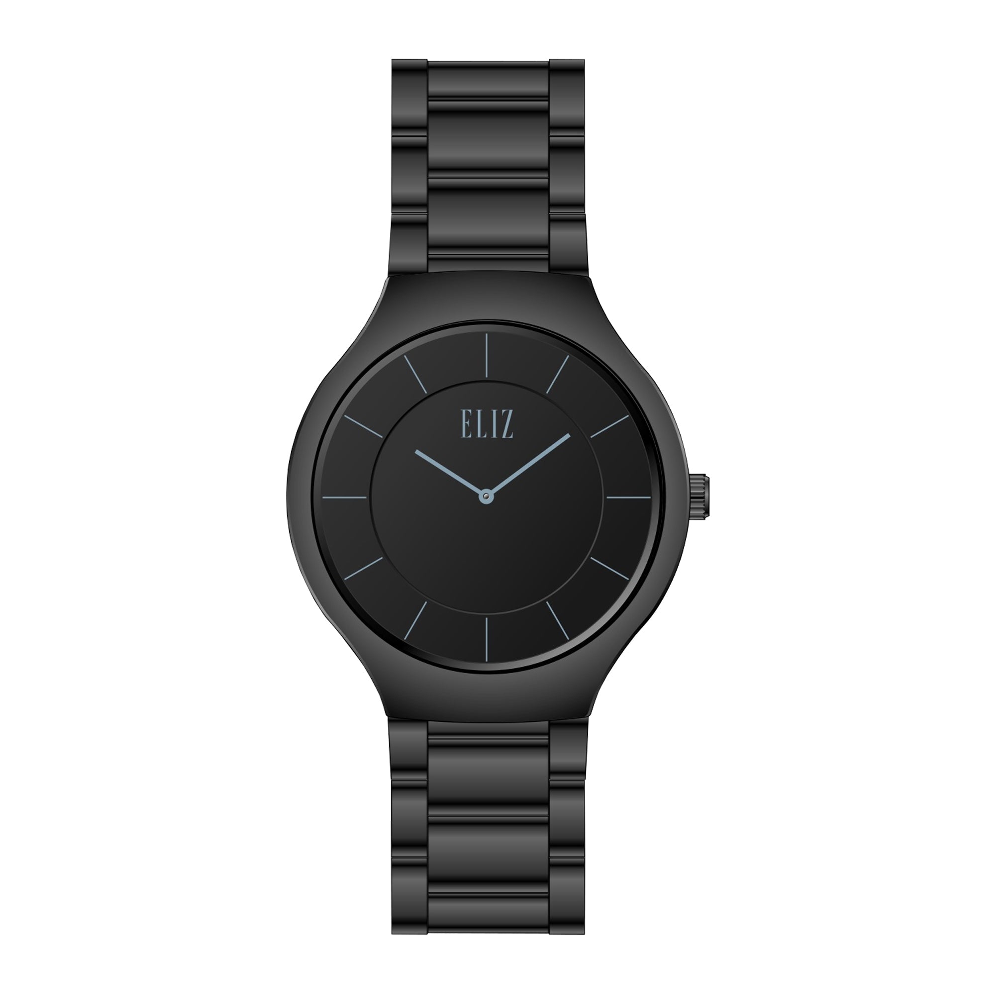 ELIZ ES8802U3NGN Ceramic Case & Band 2-Hands Unisex Watch