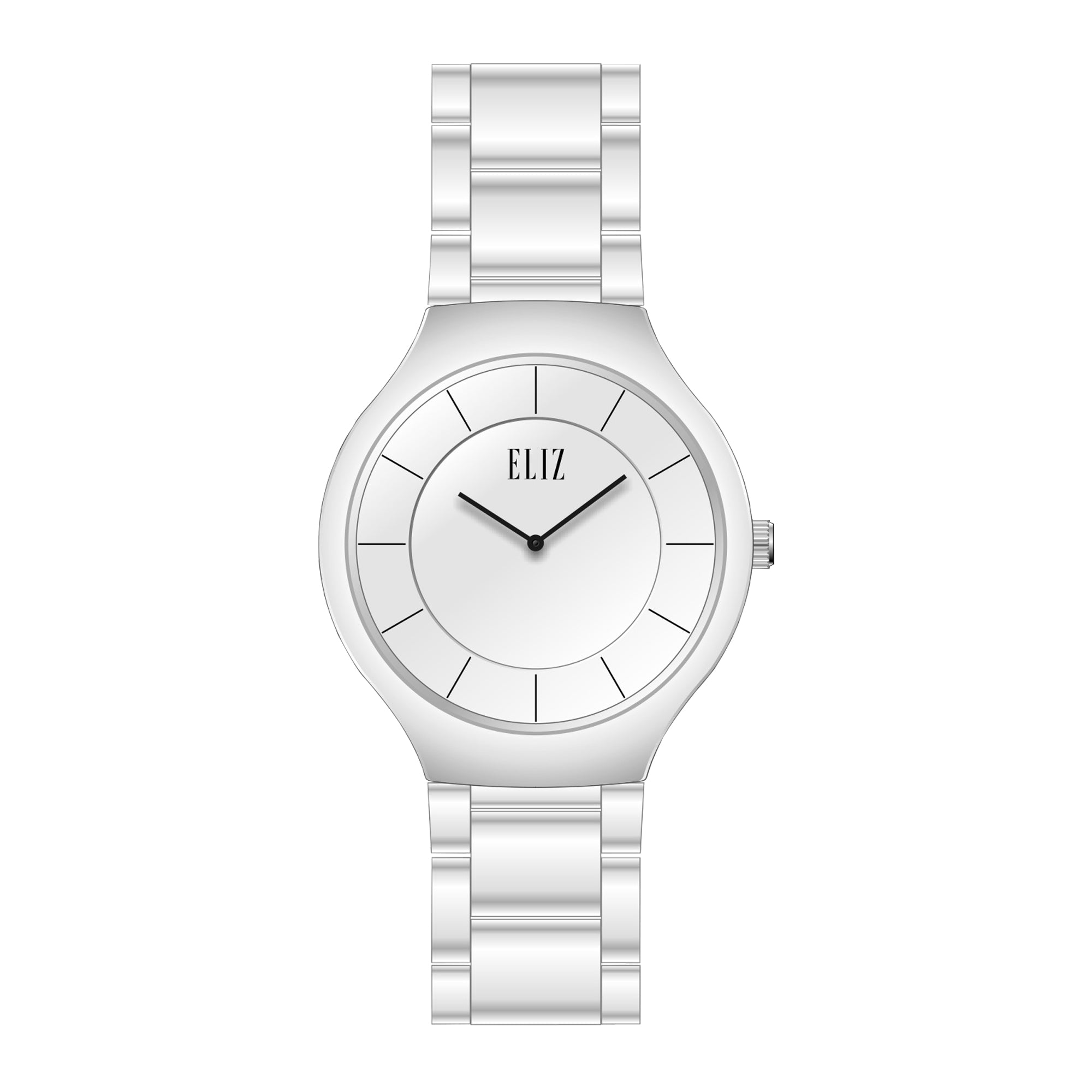 ELIZ ES8802L3WNW Ceramic Case & Band 2-Hands Women's Watch