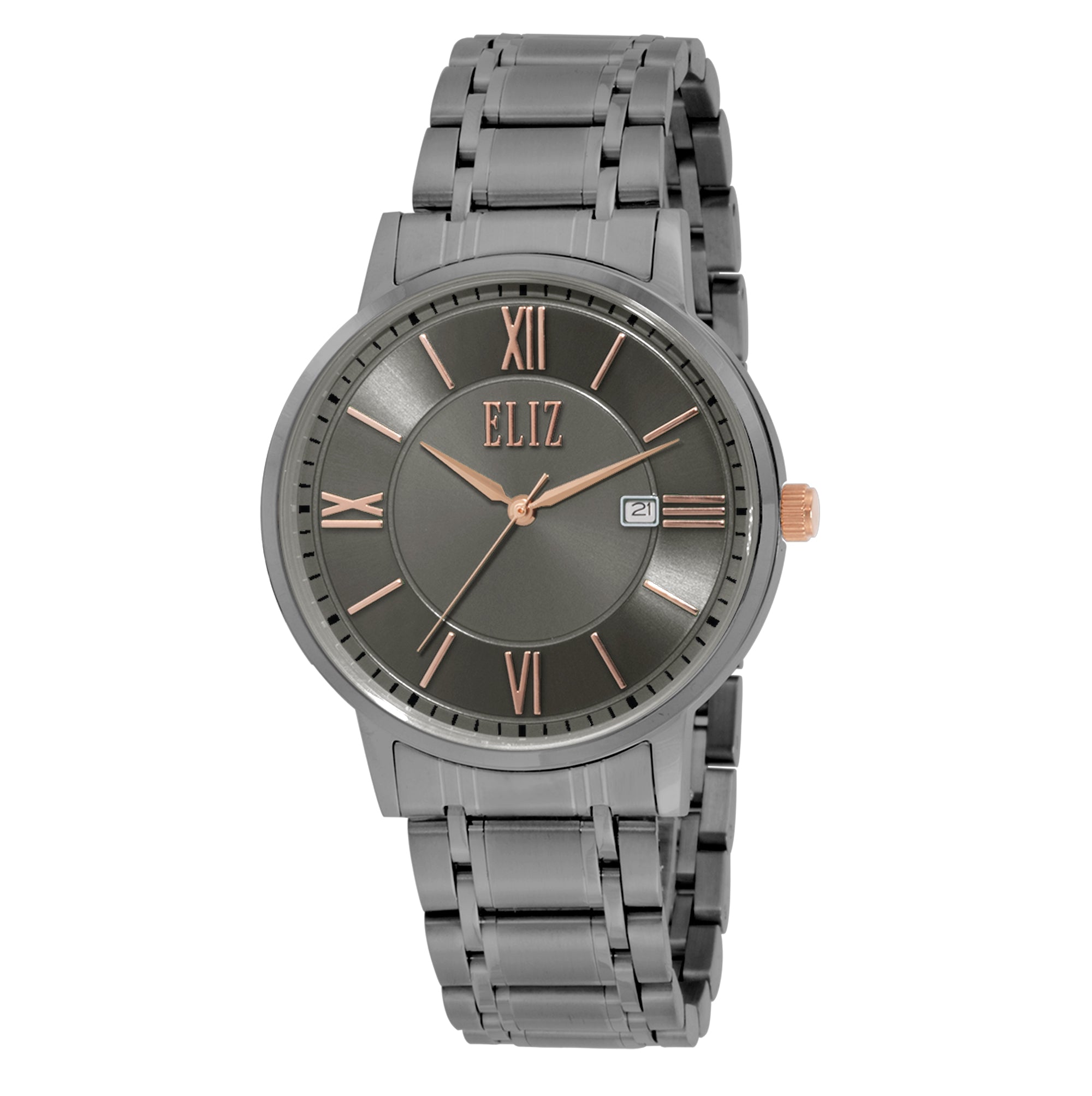 ELIZ ES8804G2AGA Metal Case and Bracelet Calendar Men's Watch