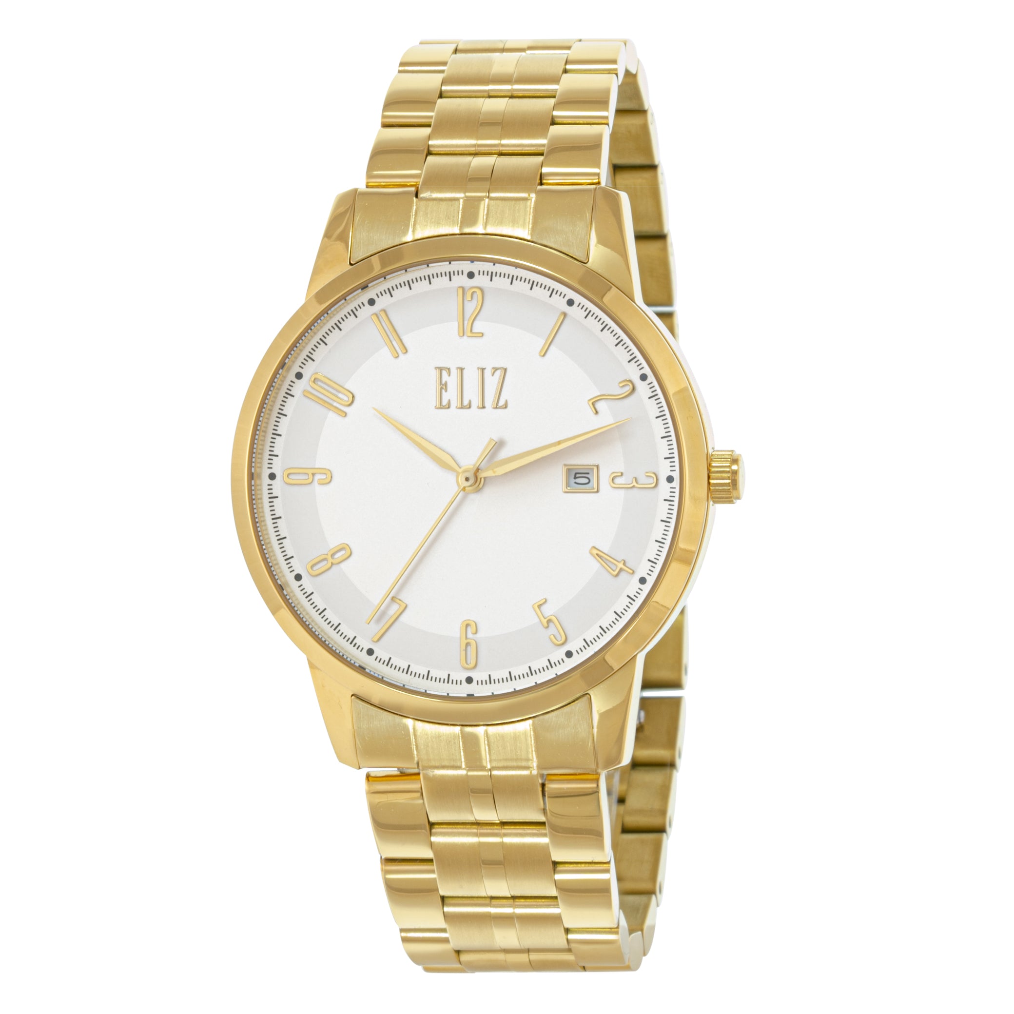 ELIZ ES8807G2GWG SS Case & Band Date Men's Watch