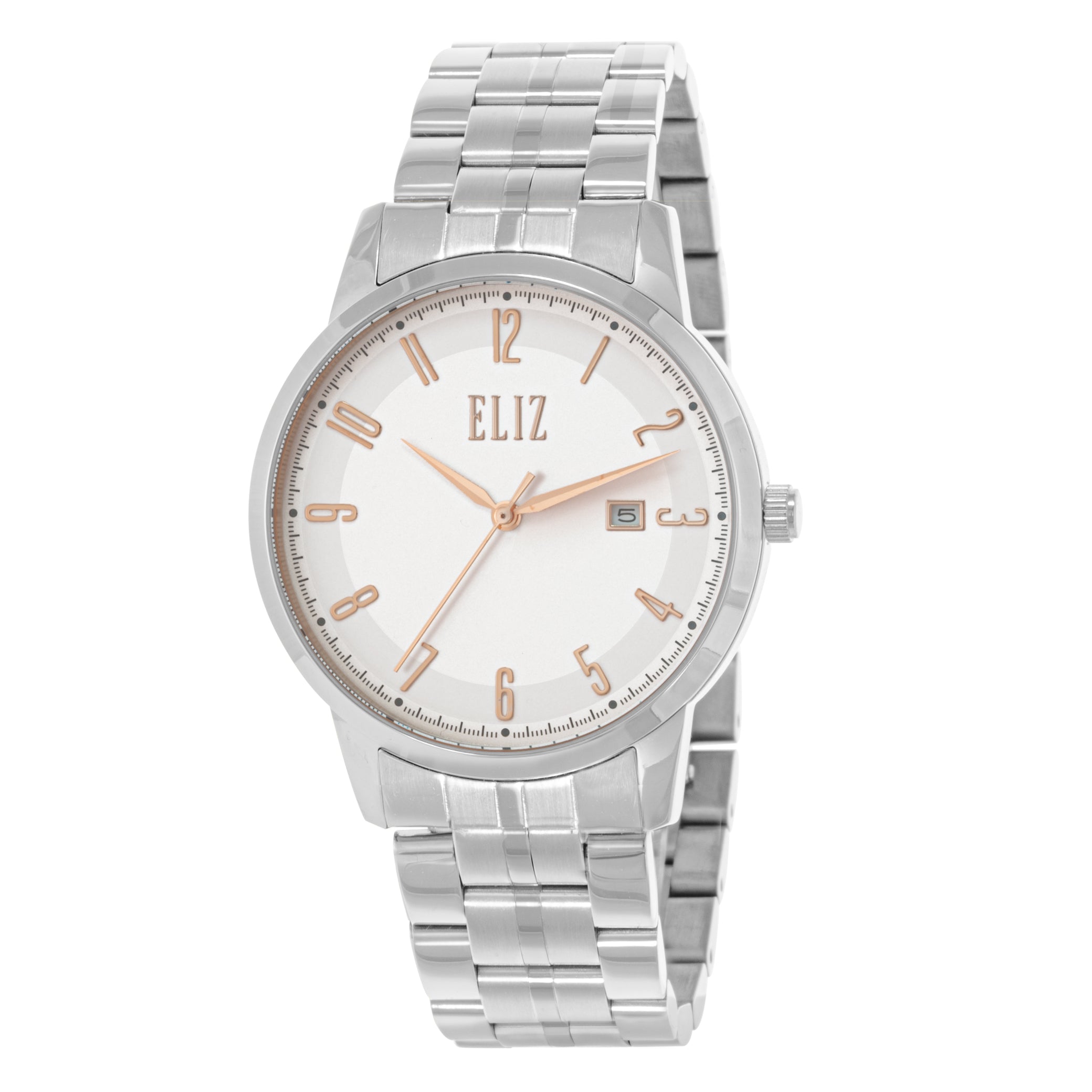 ELIZ ES8807G2SWS SS Case & Band Date Men's Watch