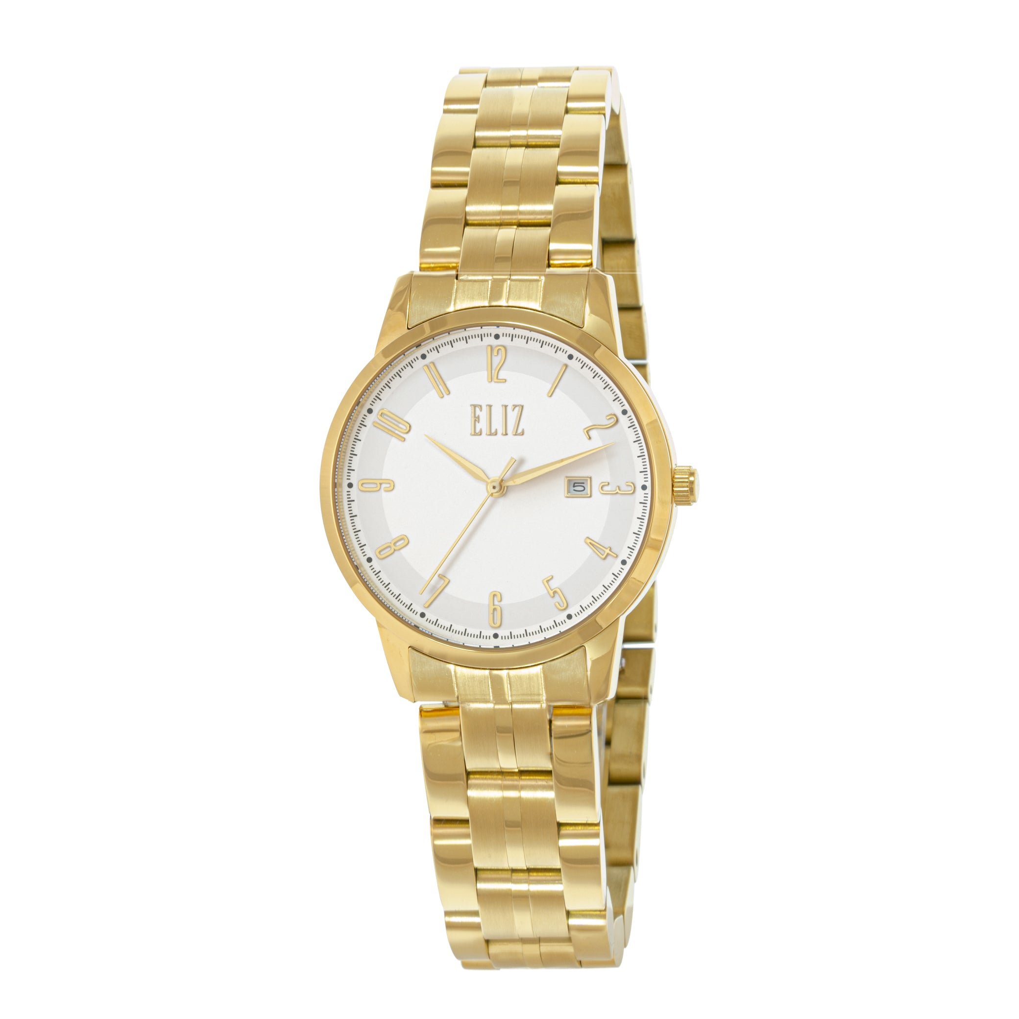 ELIZ ES8807L2GWG SS Case & Band Date Women's Watch