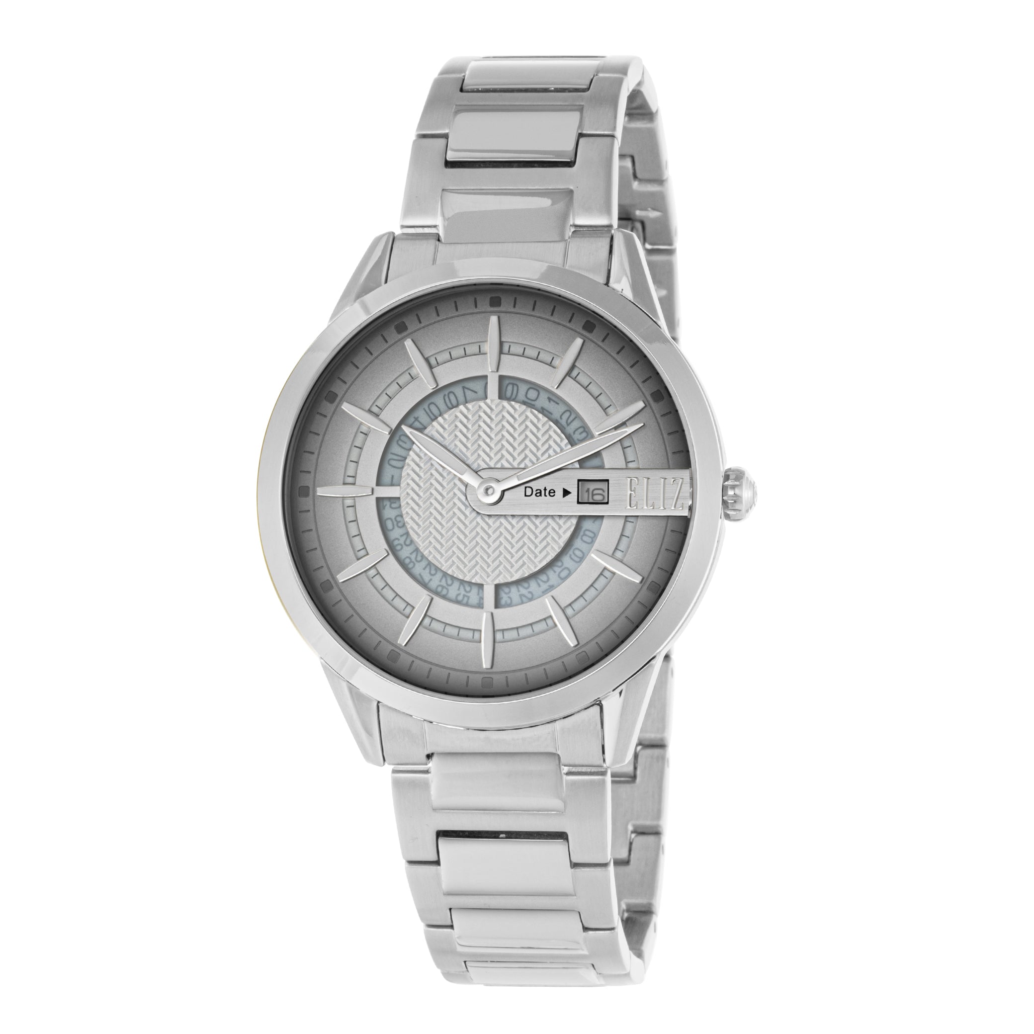 ELIZ ES8837G2SSS SS Case Band Men's Watch - Front
