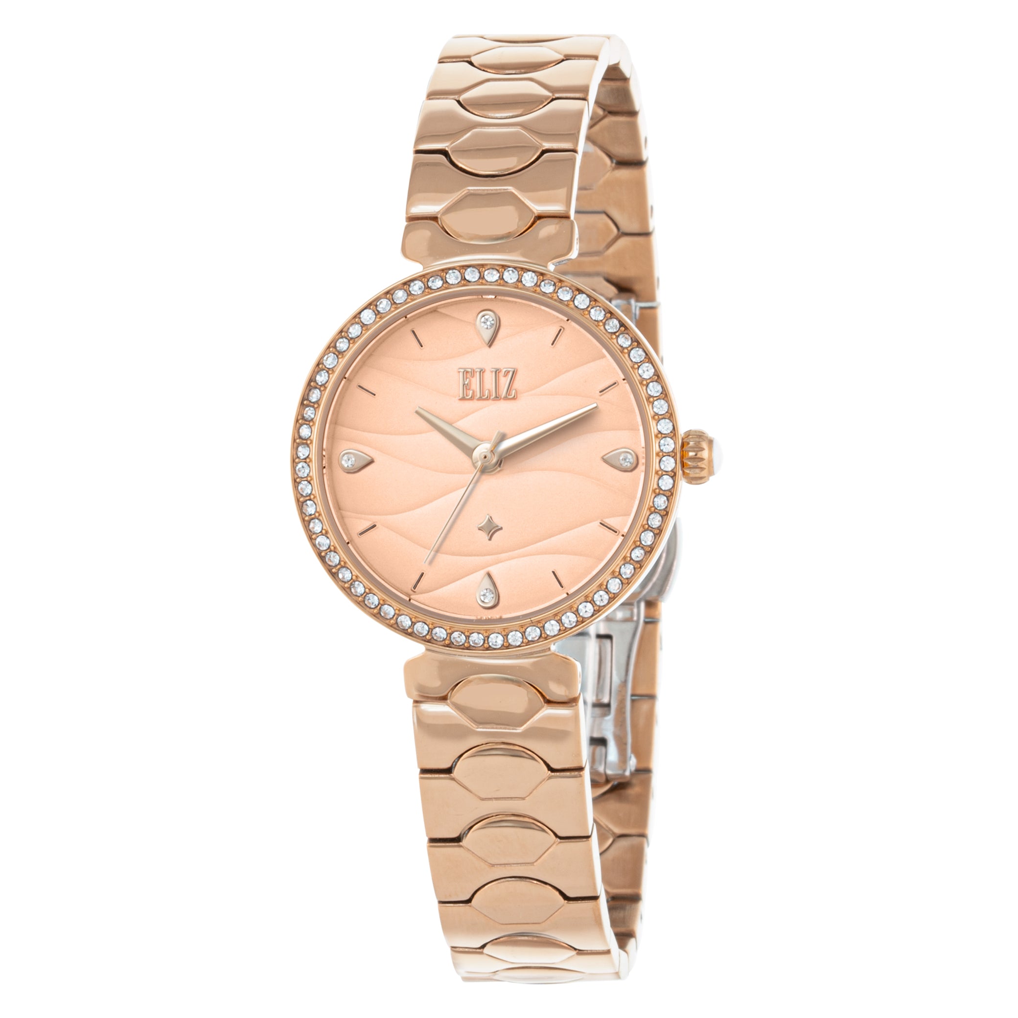 ELIZ ES8840L2RPR SS Case & Band 3-Hands Women's Watch