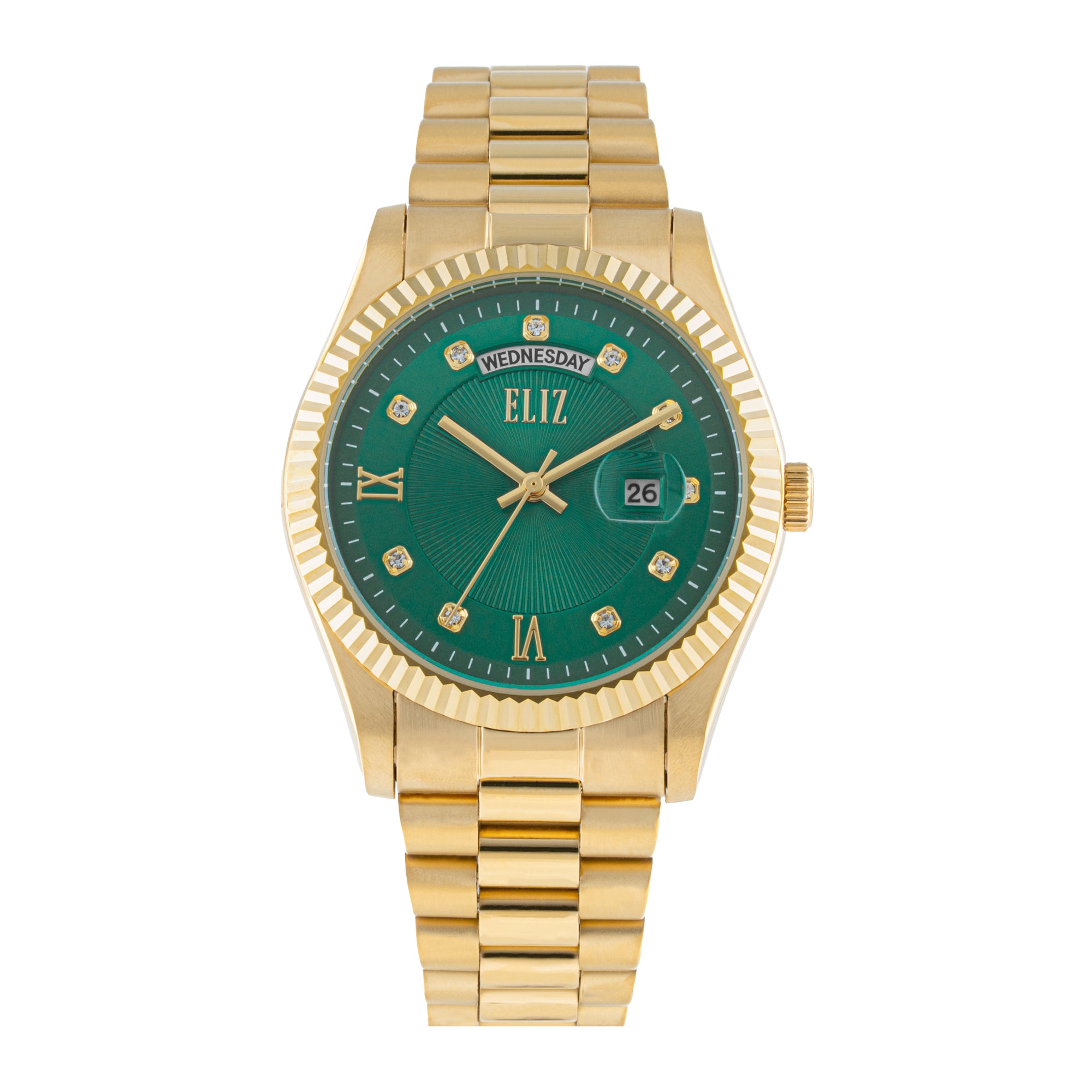 ELIZ ES8862G2GEG SS Case & Band Day-Date Men's Watch