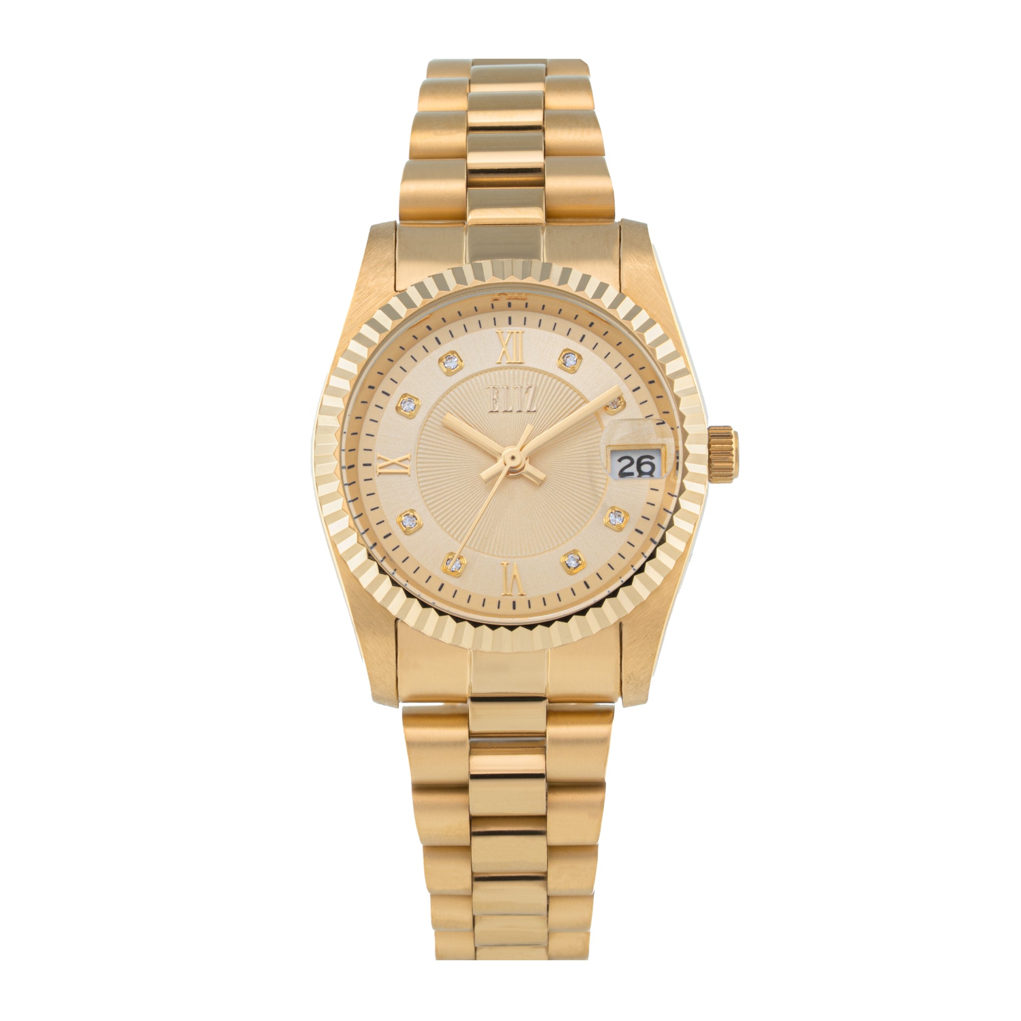 ELIZ ES8862L2GCG SS Case & Band Date Women's Watch