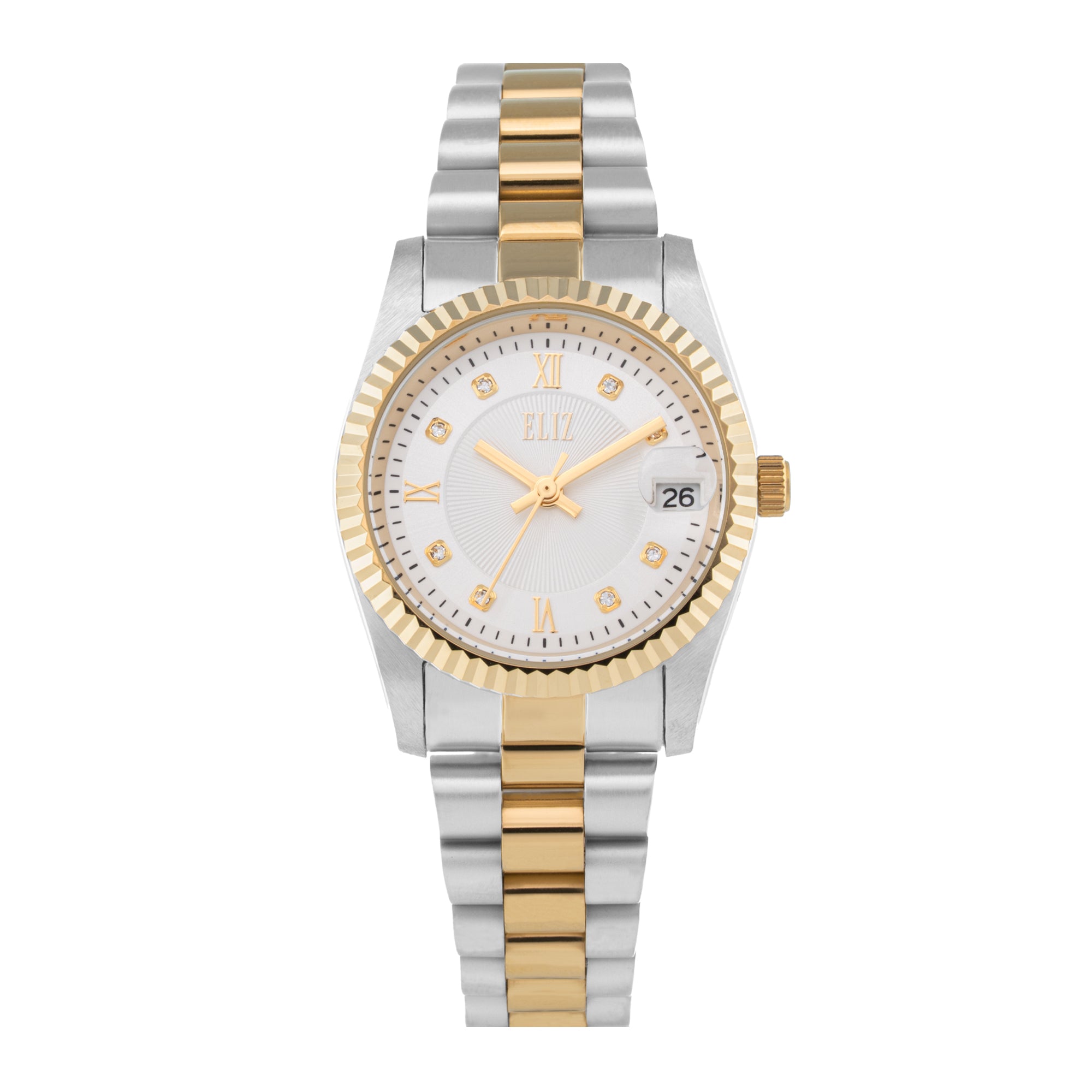 ELIZ ES8862L2TST SS Case & Band Date Women's Watch