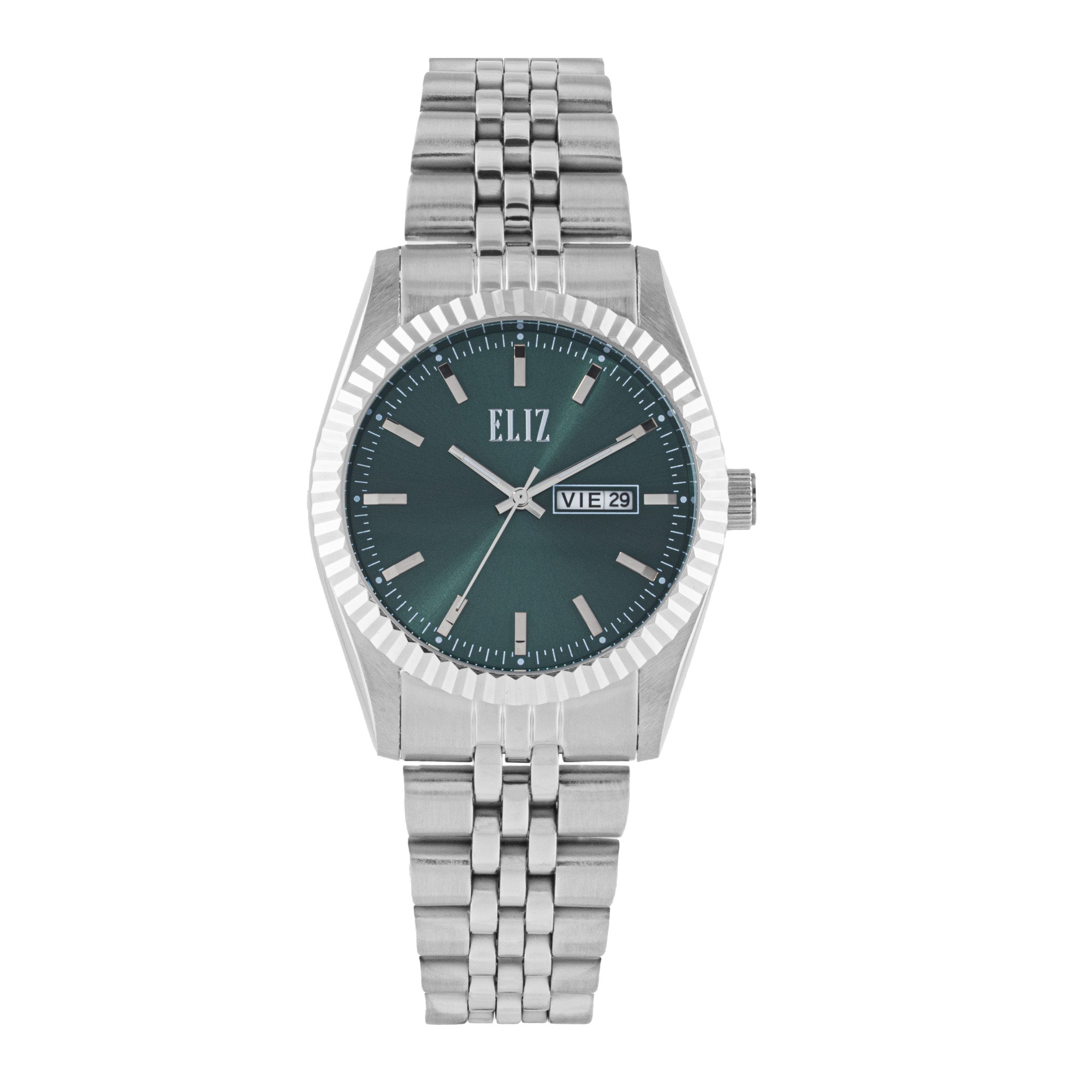 ELIZ ES8863L2SES SS Case & Band Day-Date Men's Watch