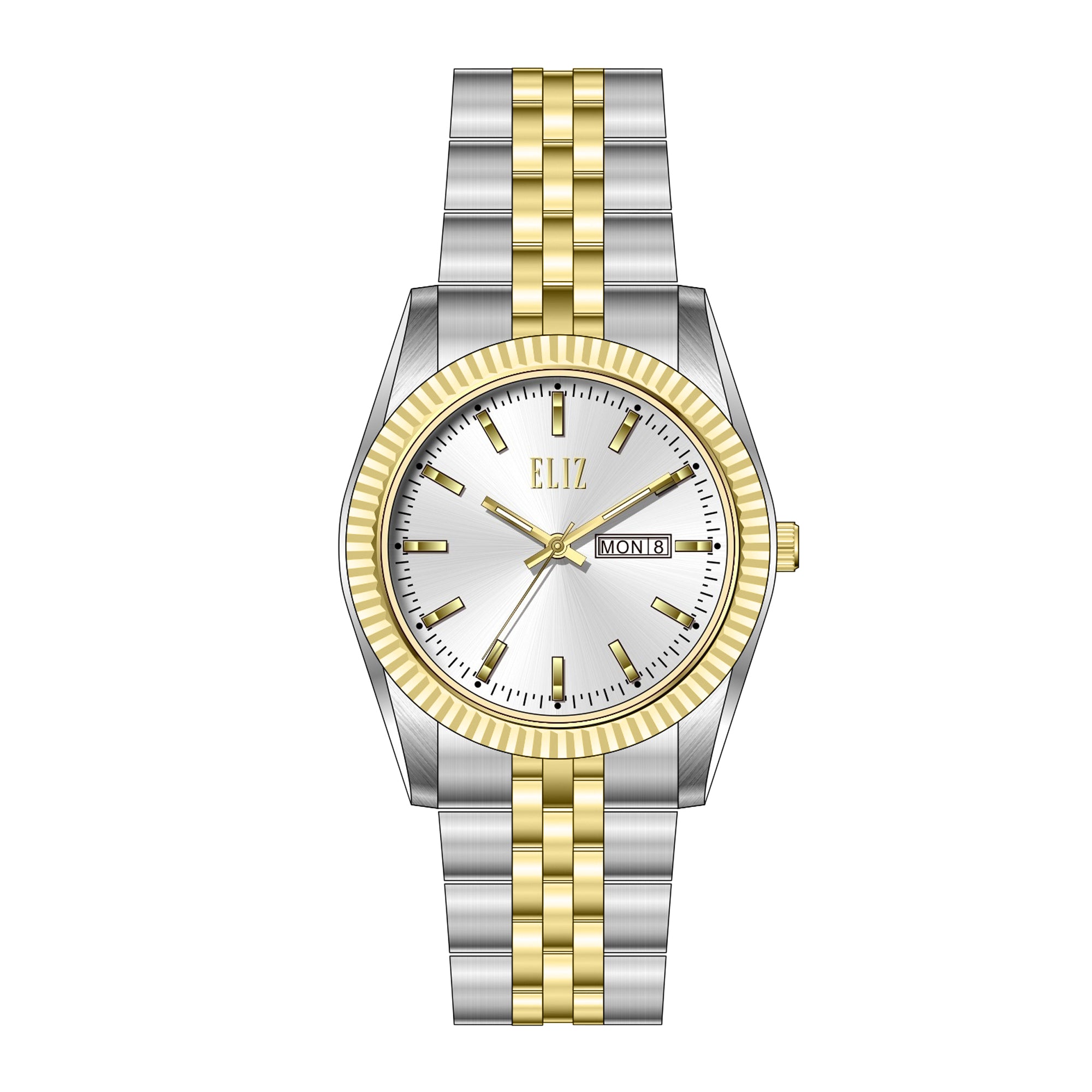 ELIZ ES8863L2TST SS Case & Band Day-Date Women's Watch