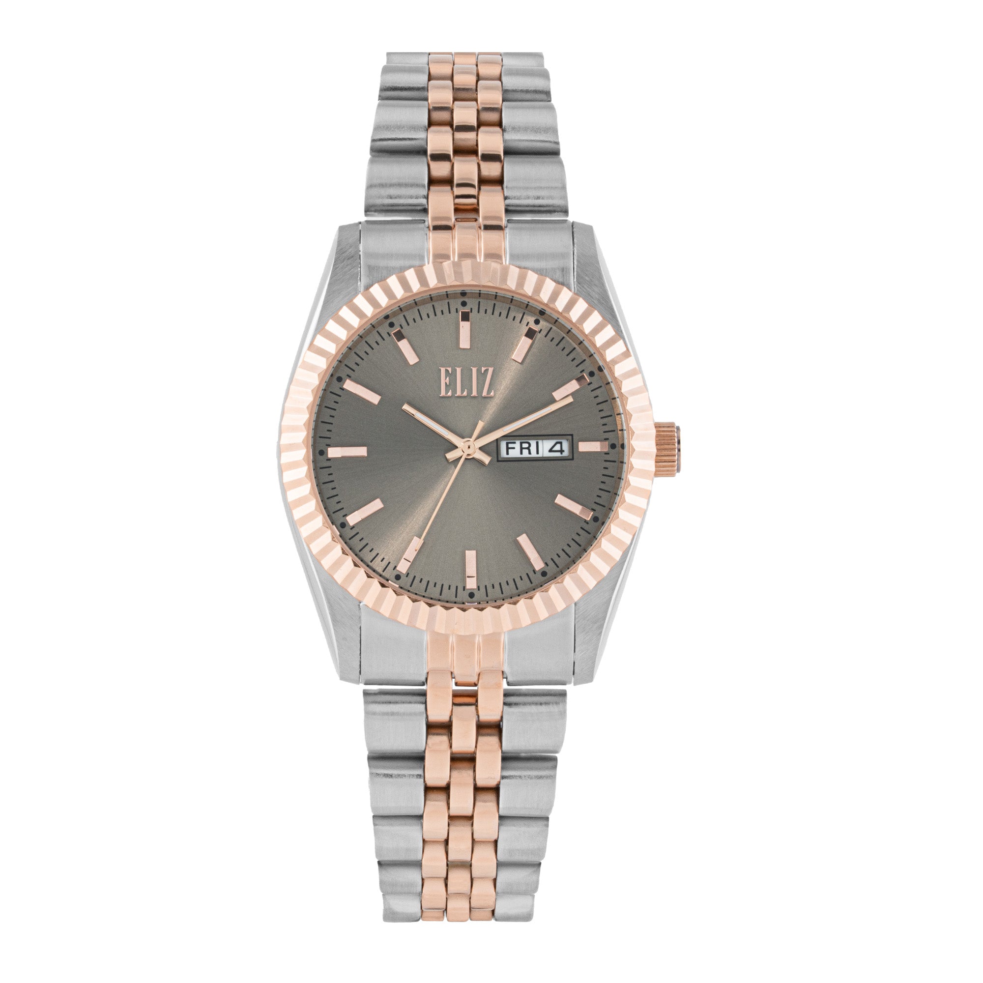 ELIZ ES8863L2UGU SS Case & Band Day-Date Women's Watch