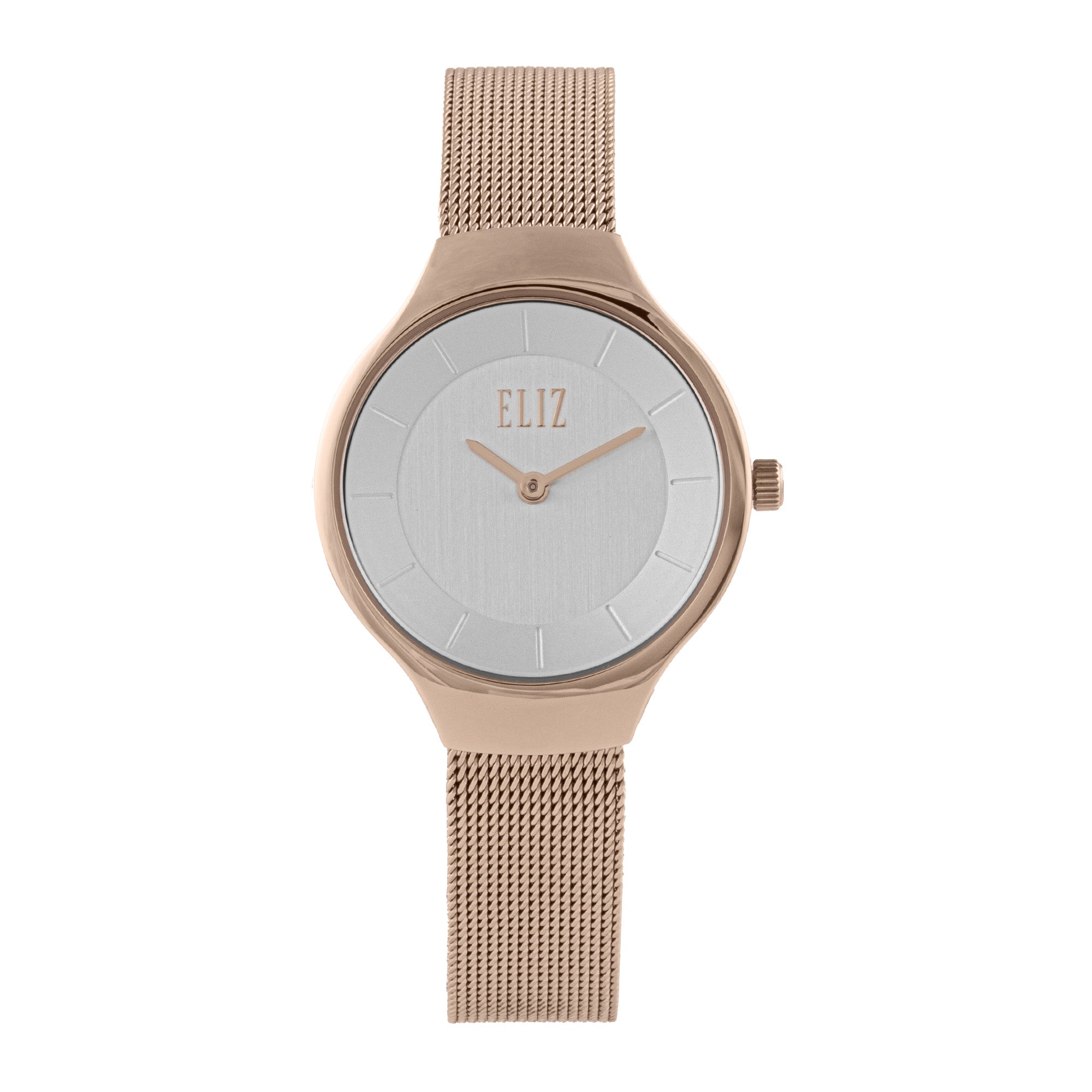 ELIZ ES8864L2RSR SS Case & Mesh Strap 2-Hands Women's Watch
