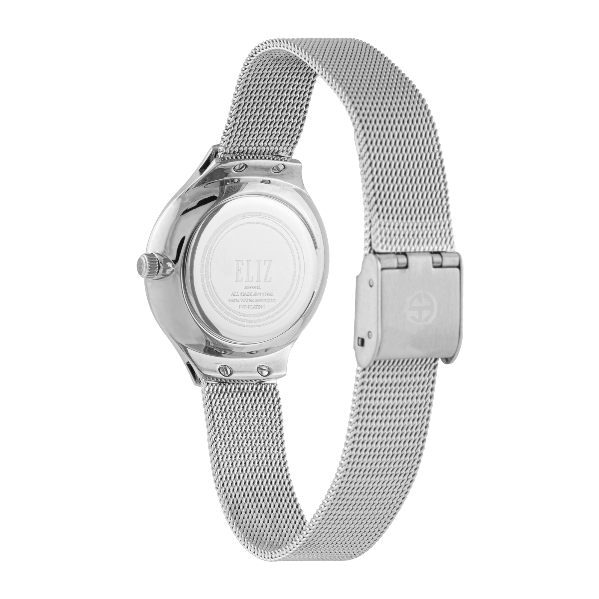 ELIZ ES8864L2SSS SS Case & Mesh Strap 2-Hands Women's Watch