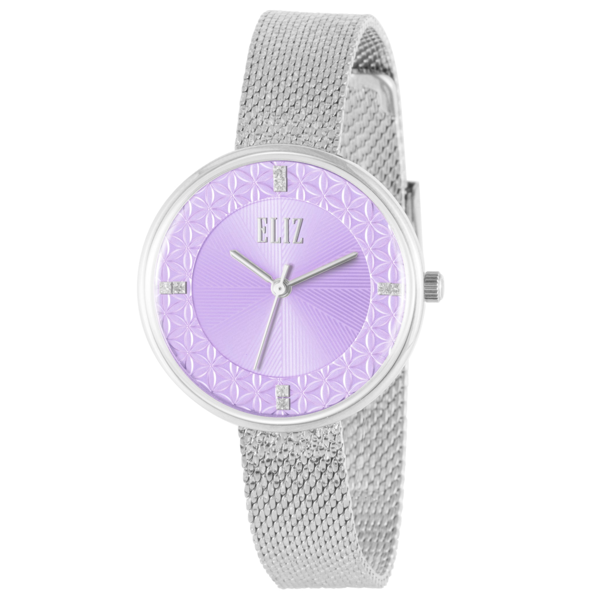 ELIZ ES8865L2SVS SS Case & Mesh Strap 3-Hands Women's Watch