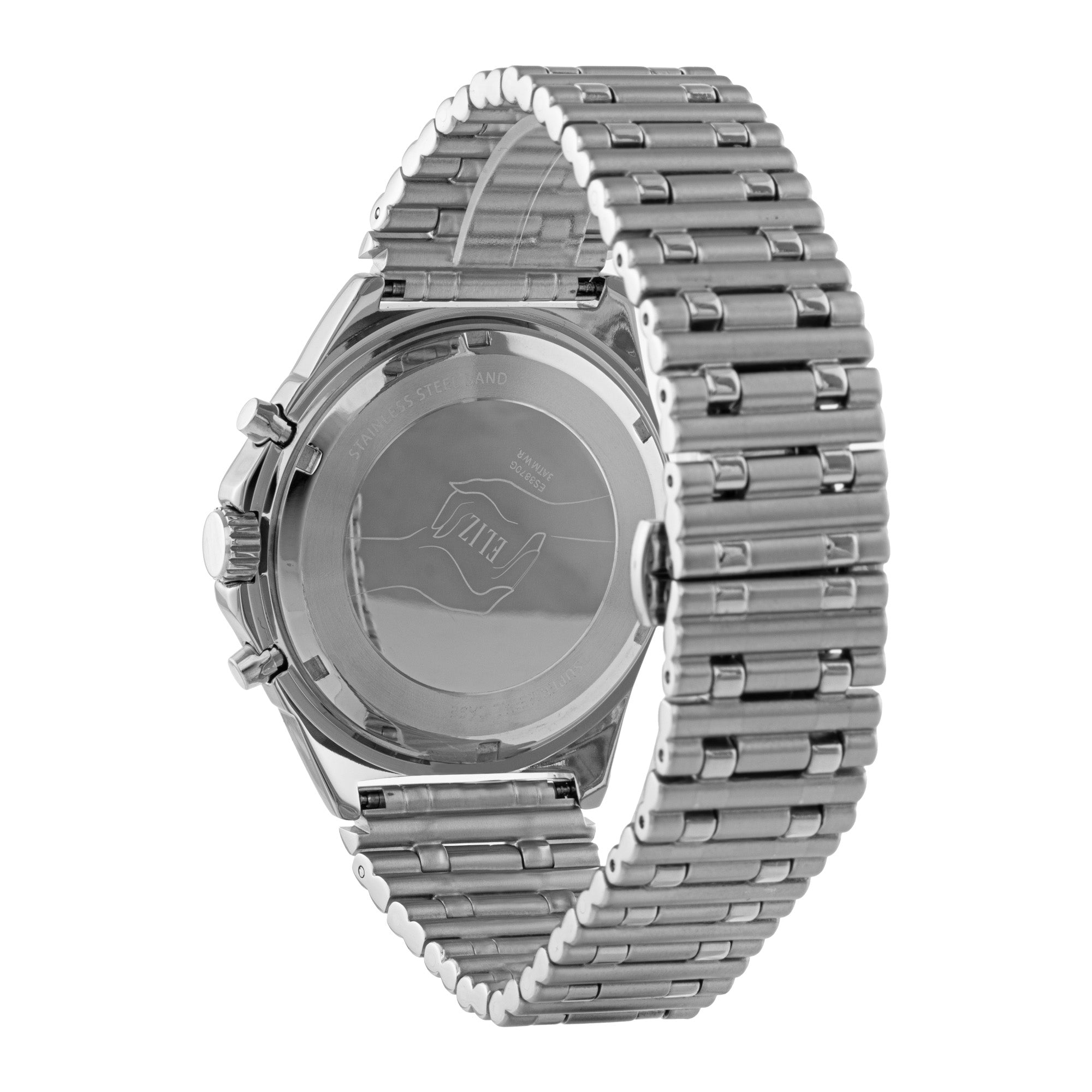 ELIZ ES8870G2SYS SS Caseback & Band Chronograph Men's Watch