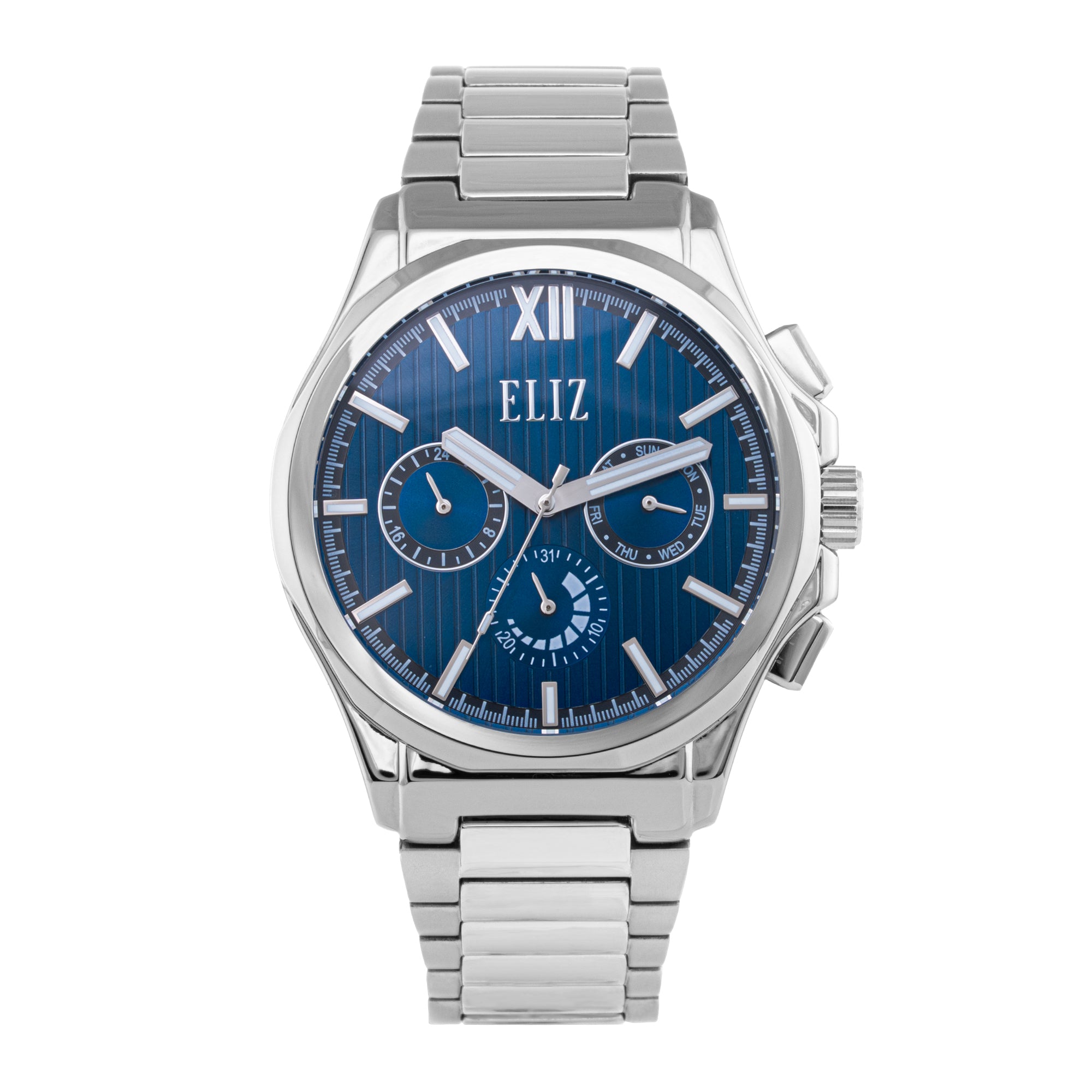 ELIZ ES8871G2SBS SS Caseback & Band Multifunction Men's Watch