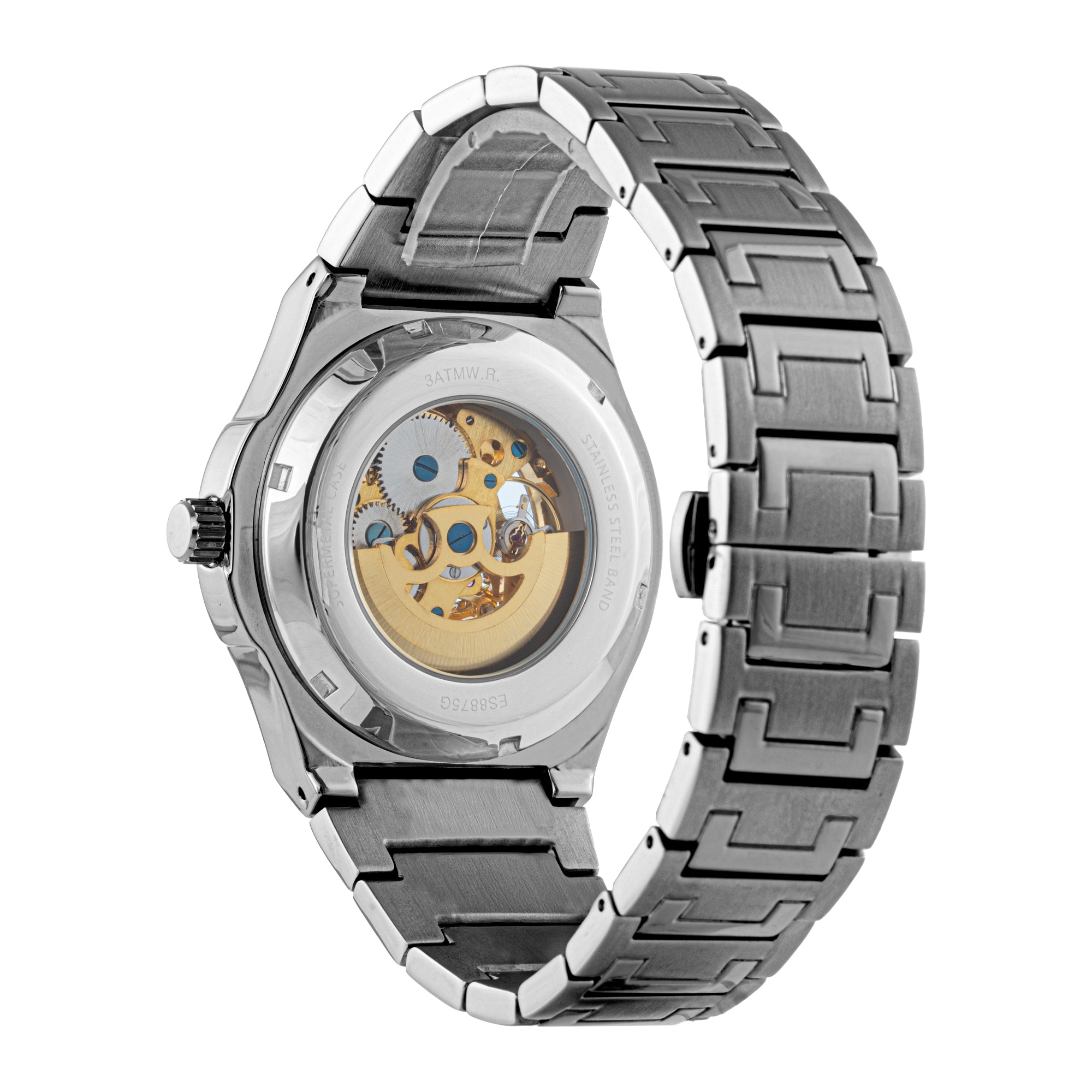 ELIZ ES8875G2AGA SS Caseback & Band Automatic Men's Watch