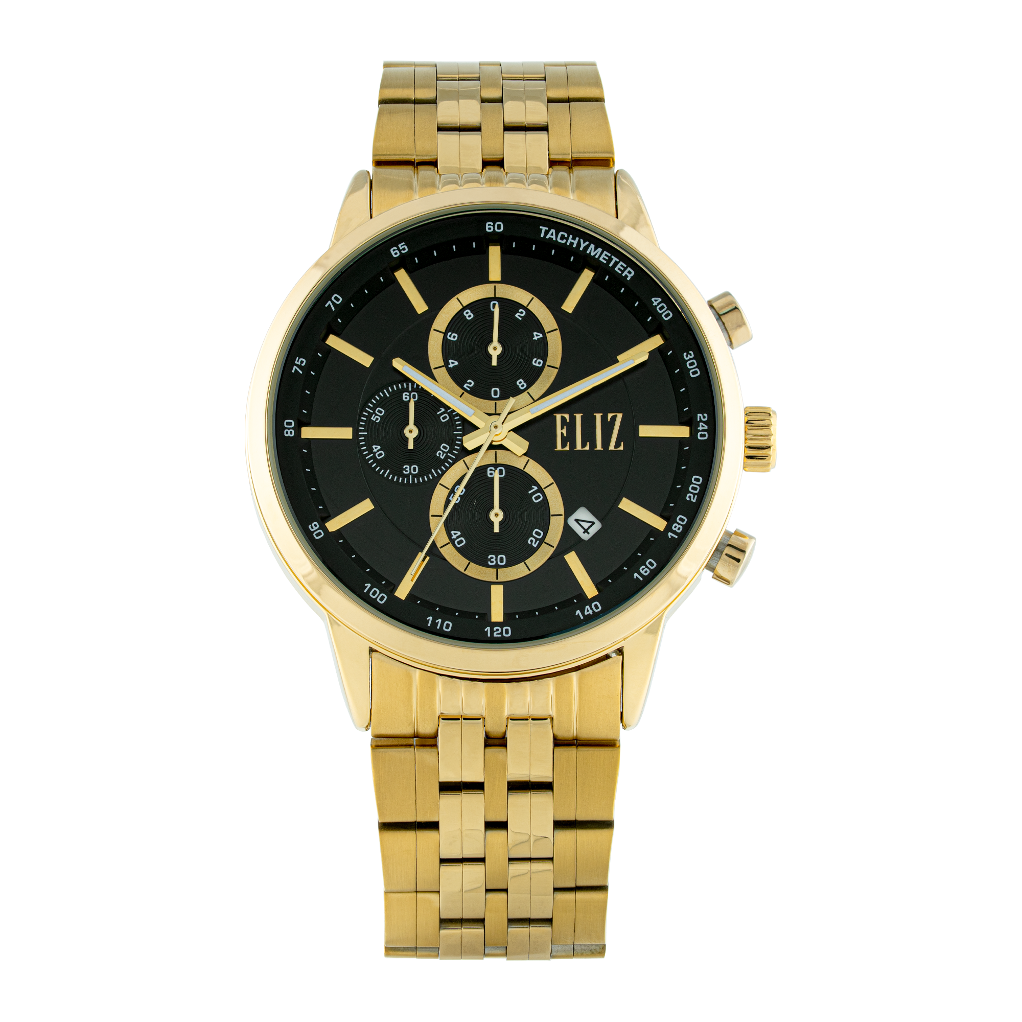 ELIZ  ES8882G2GNG SS Caseback & Band Chronograph Men's Watch