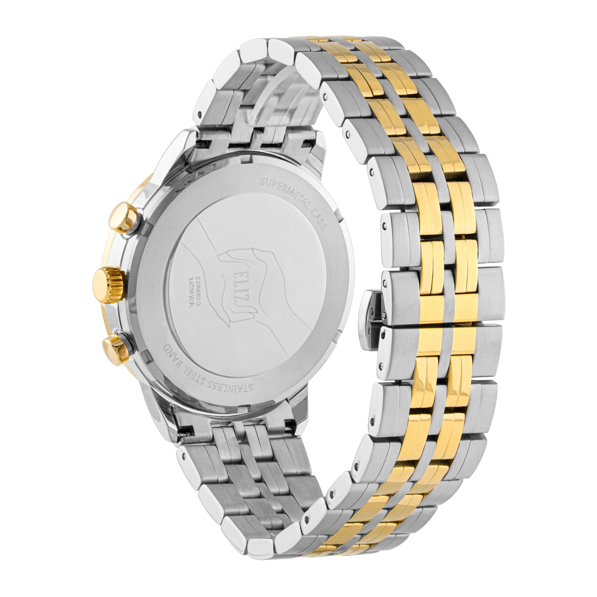 ELIZ ES8882G2TST SS Caseback & Band Chronograph Men's Watch