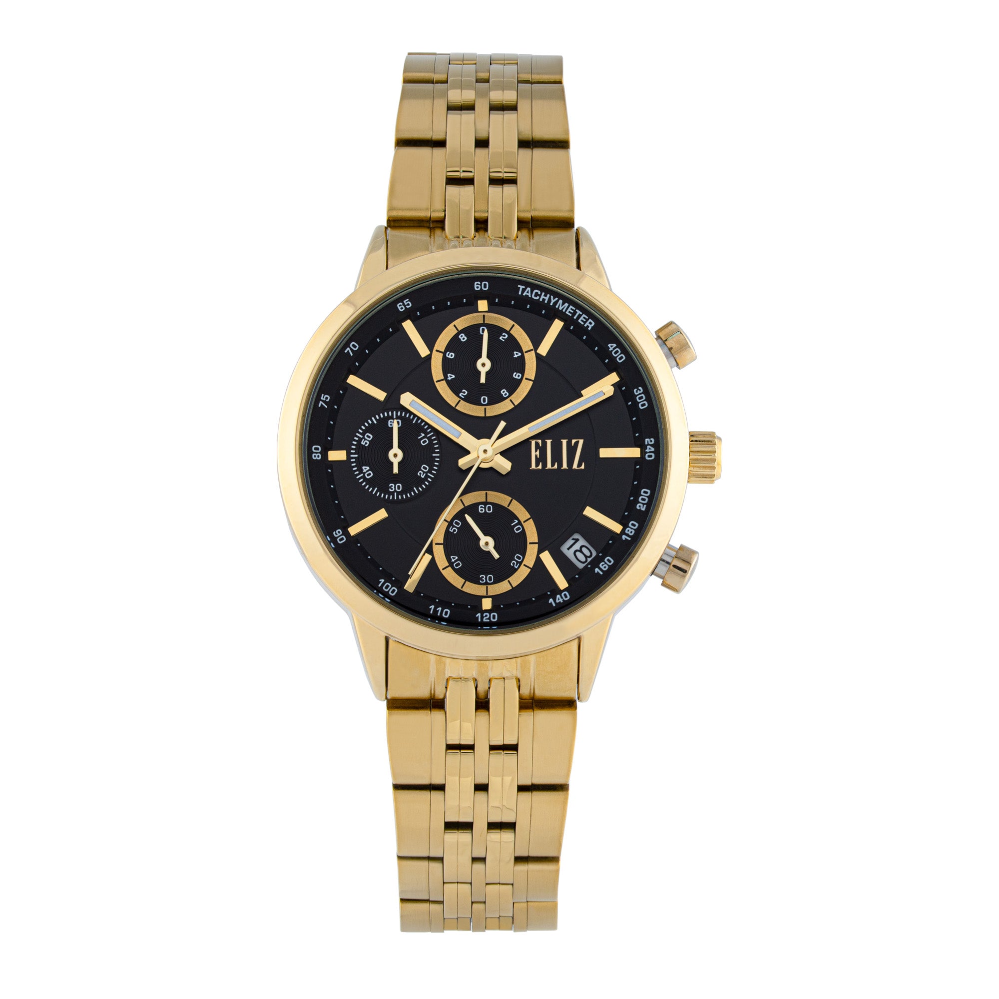 ELIZ  ES8882L2GNG SS Caseback & Band Chronograph Women's Watch