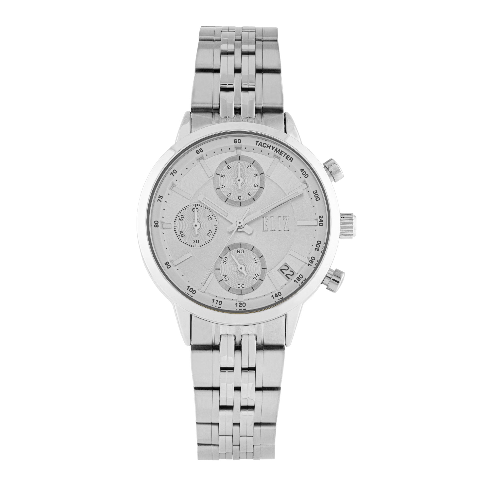 ELIZ  ES8882L2SSS SS Caseback & Band Chronograph Women's Watch