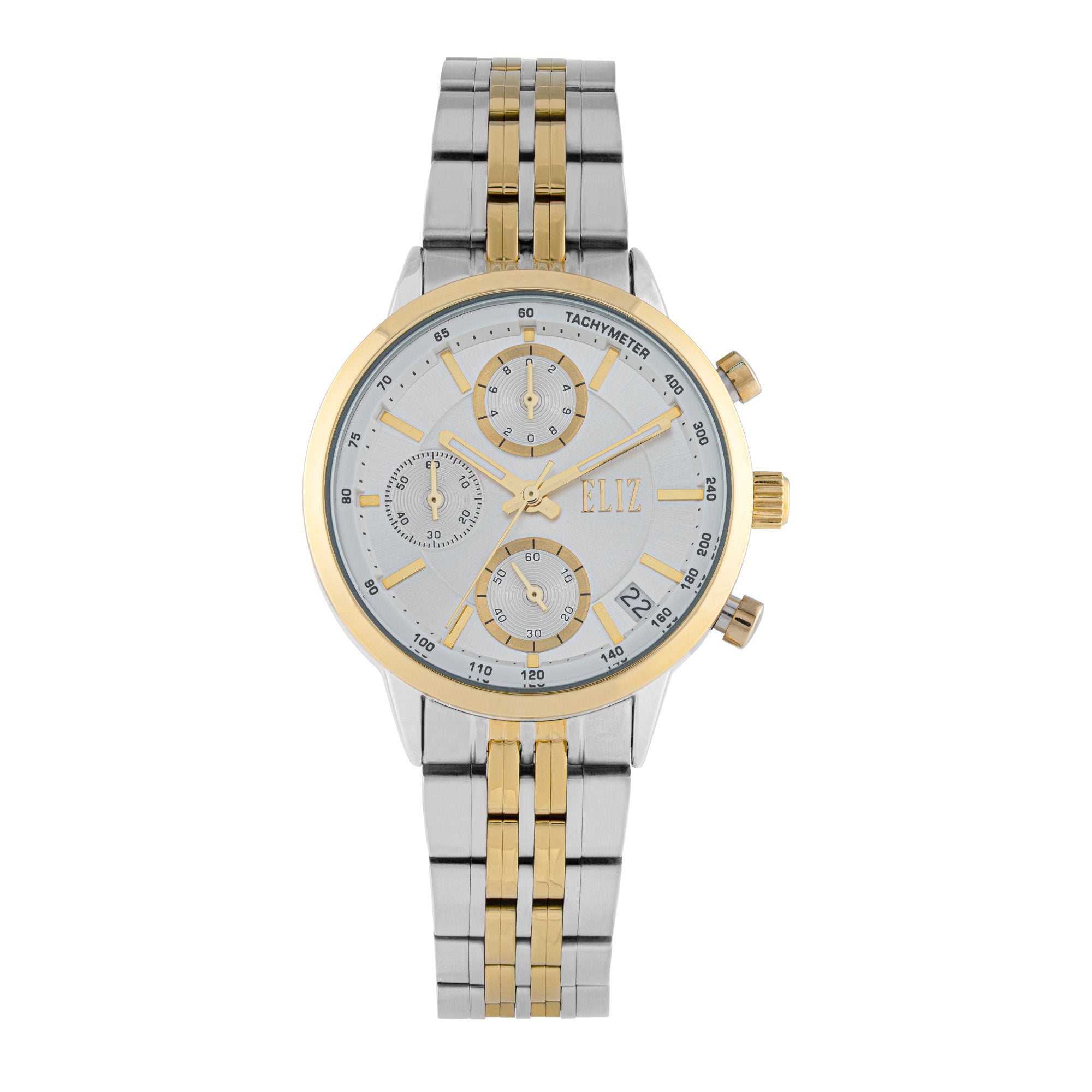 ELIZ  ES8882L2TST SS Caseback & Band Chronograph Women's Watch