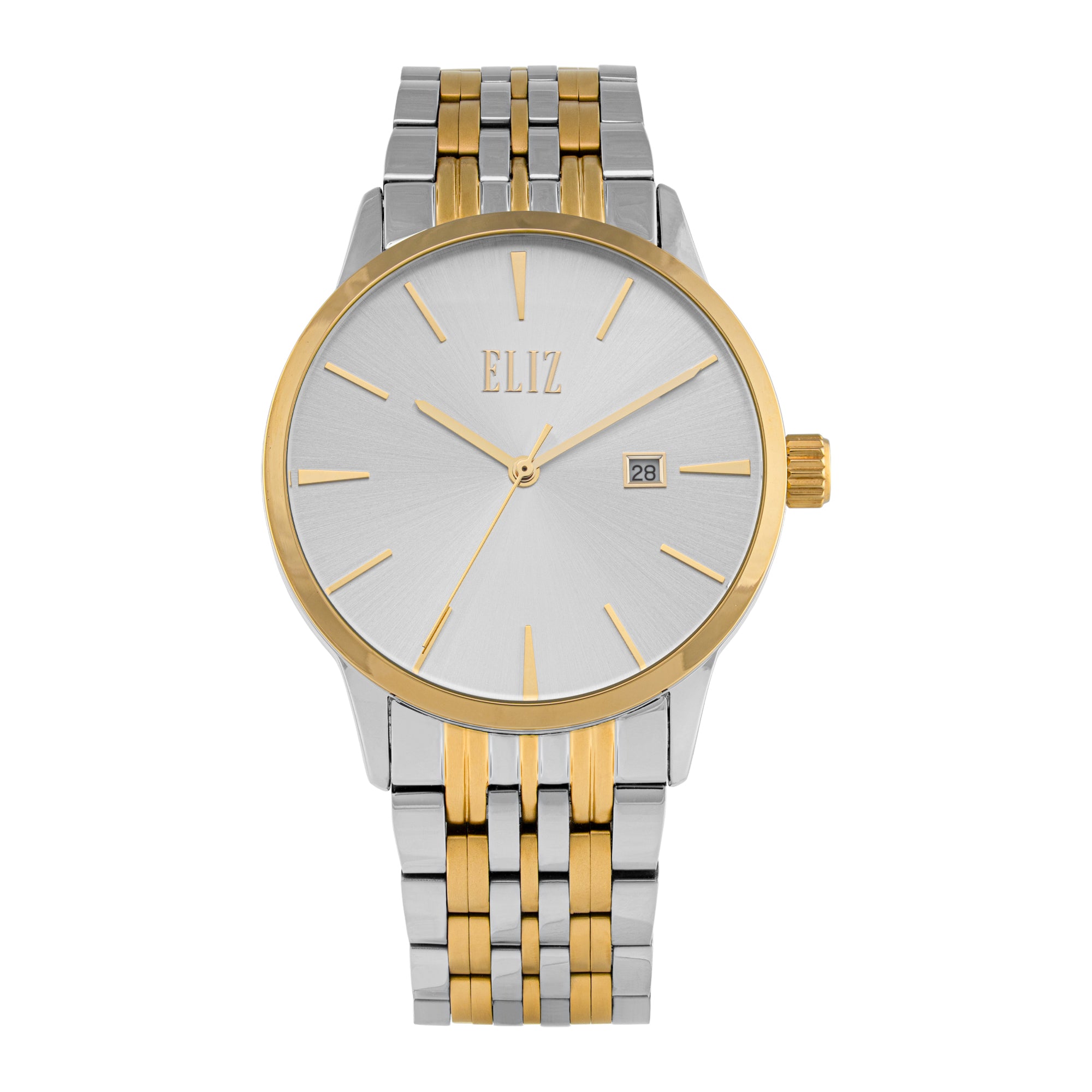 ELIZ ES8883G2TST SS Caseback & Band Calendar Men's Watch