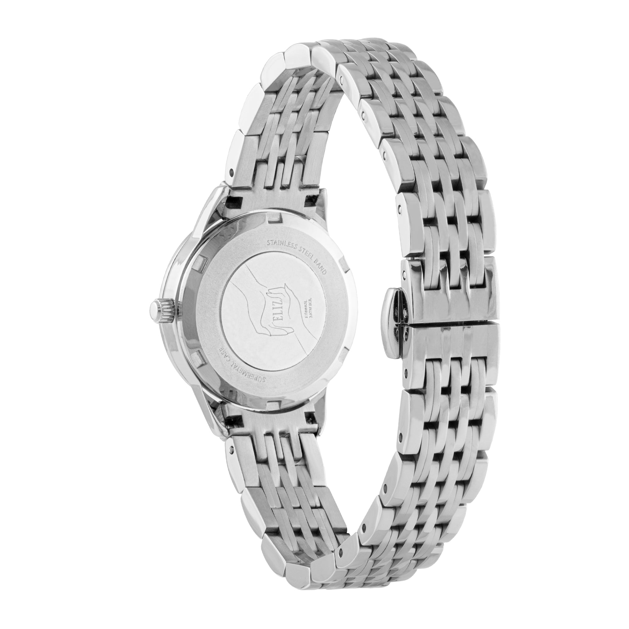 ELIZ ES8883L2SBS SS Caseback & Band Calendar Women's Watch