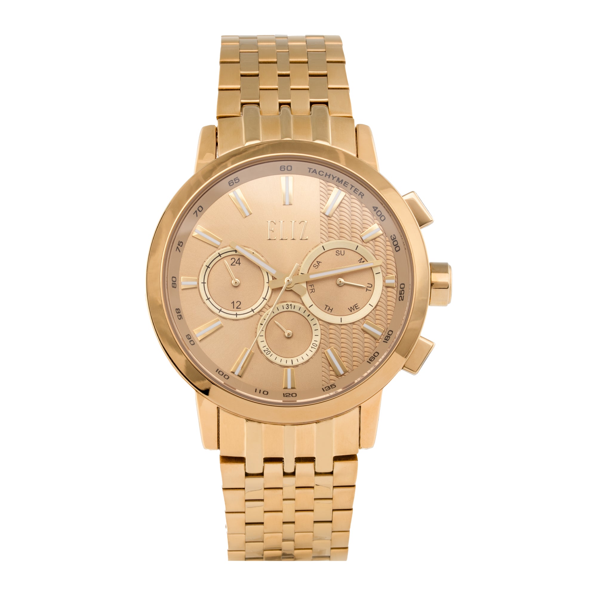 ELIZ ES8884G2GCG SS Caseback & Band Multifunction Men's Watch