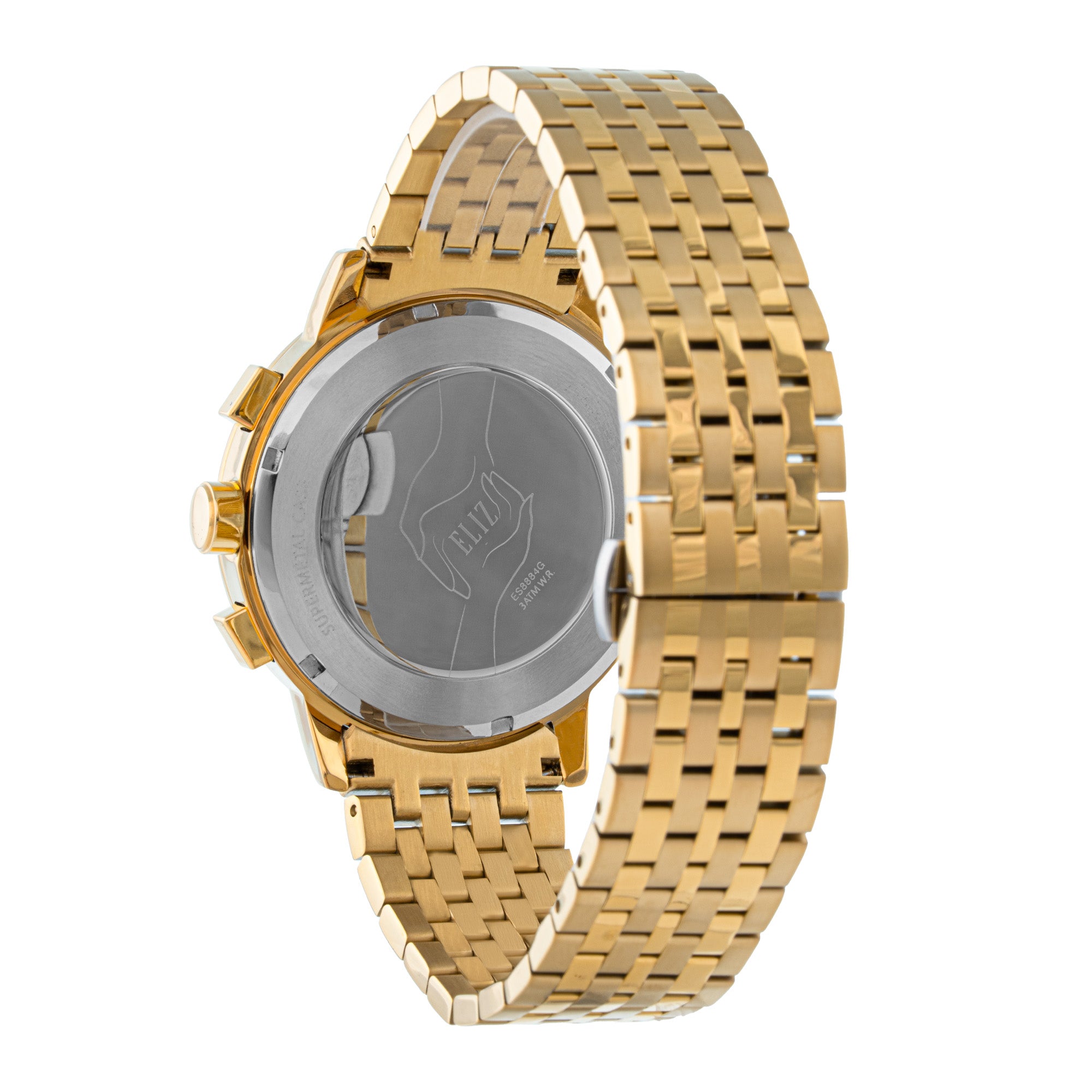 ELIZ ES8884G2GCG SS Caseback & Band Multifunction Men's Watch