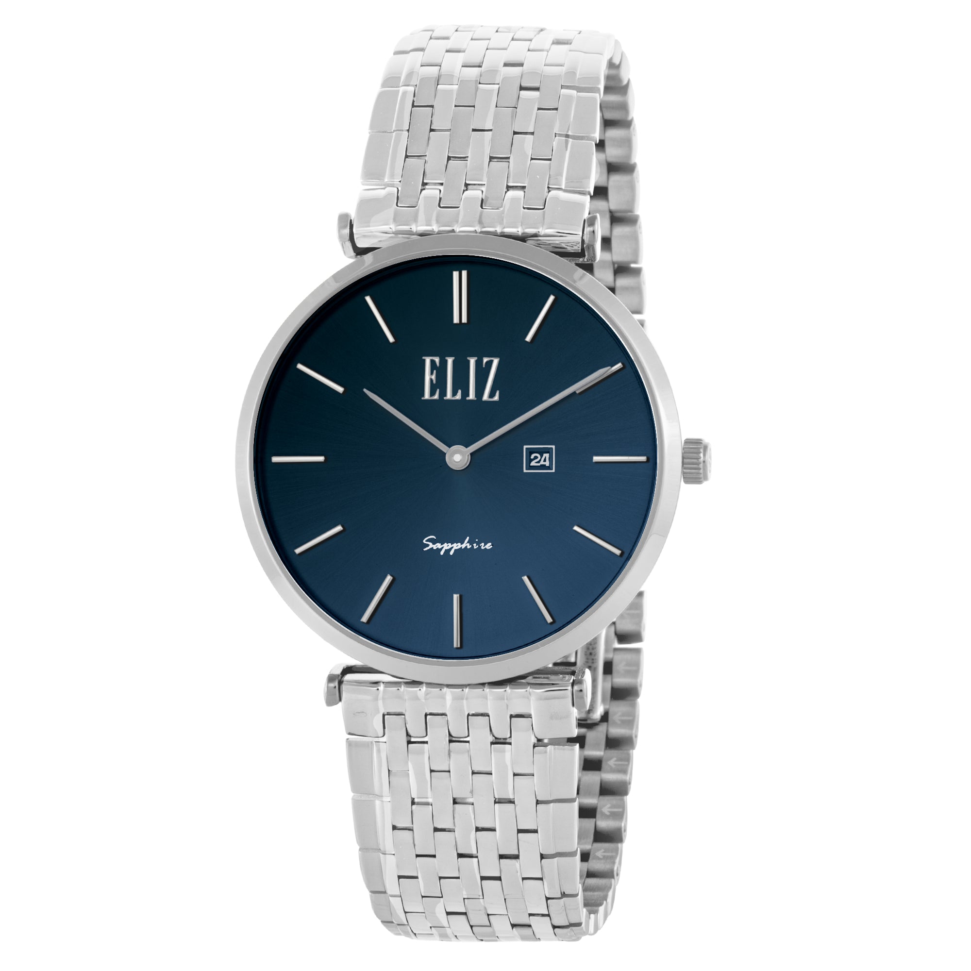 ELIZ ES8885G2SBS SS Case & Band Calendar Men's Watch