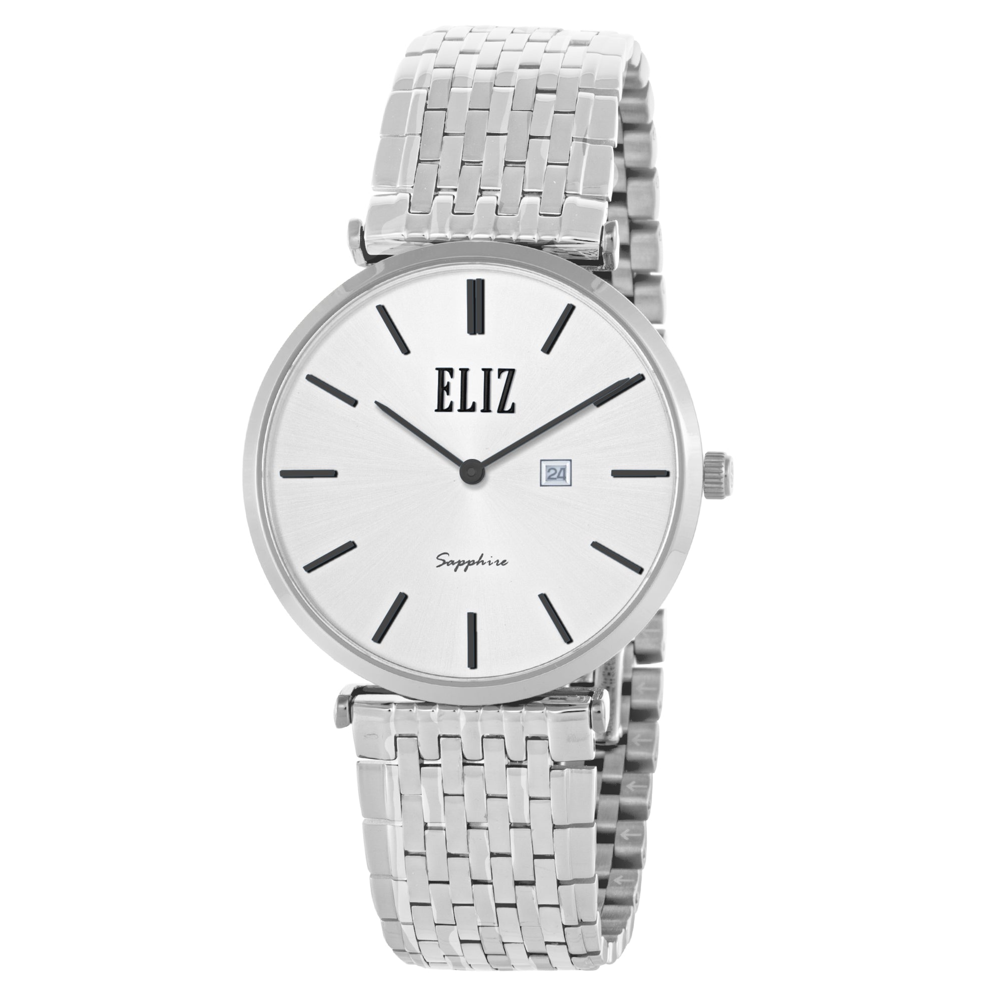ELIZ ES8885G2SSS SS Case & Band Calendar Men's Watch