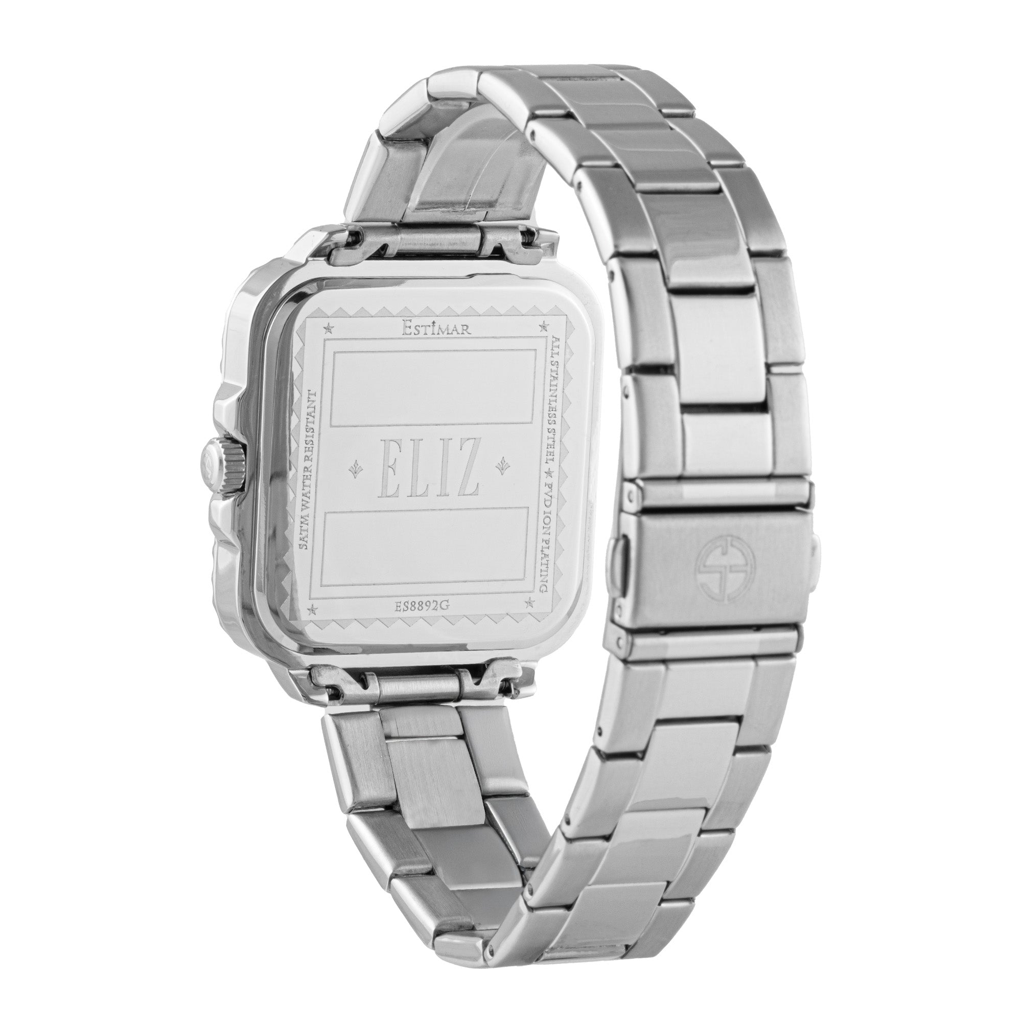 ELIZ ES8892G2SRS SS Case & Band Calendar Men's Watch