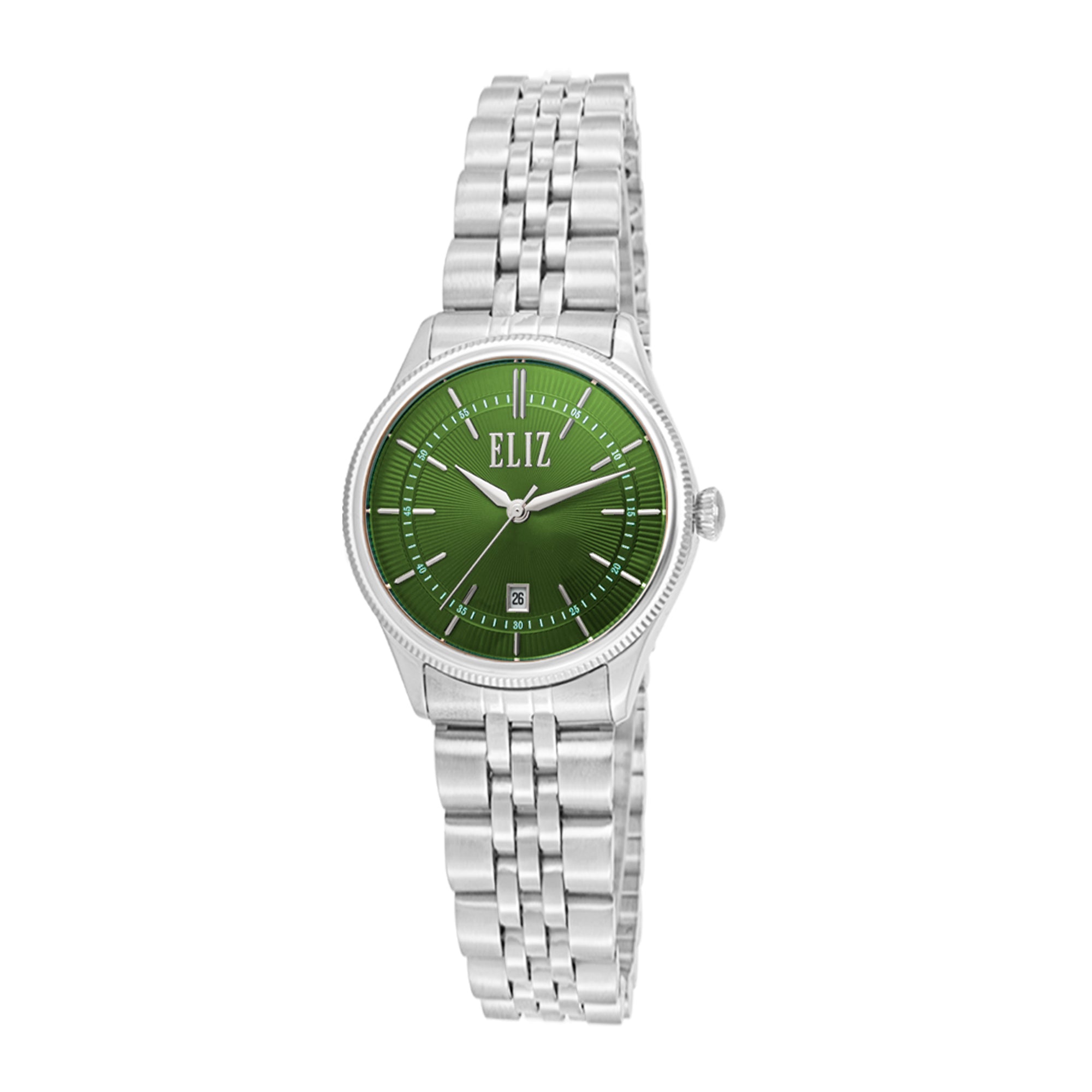ELIZ ES8893L2SES SS Case & Band Calendar Women's Watch