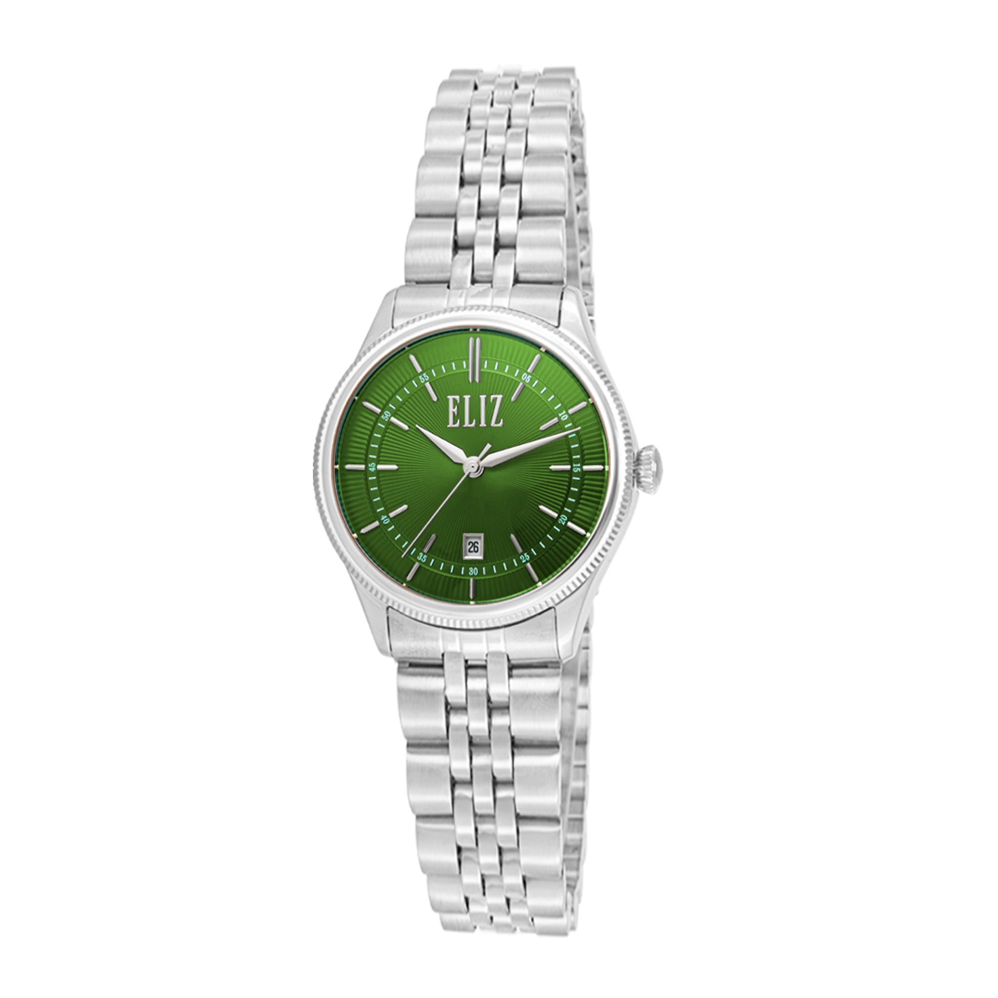 ELIZ ES8893L2SES SS Case & Band Calendar Women's Watch