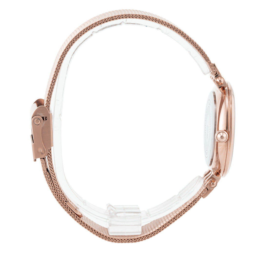 ELIZ ES8905L2RPR SS CASE & MESH STRAP CALENDAR WOMEN'S WATCH