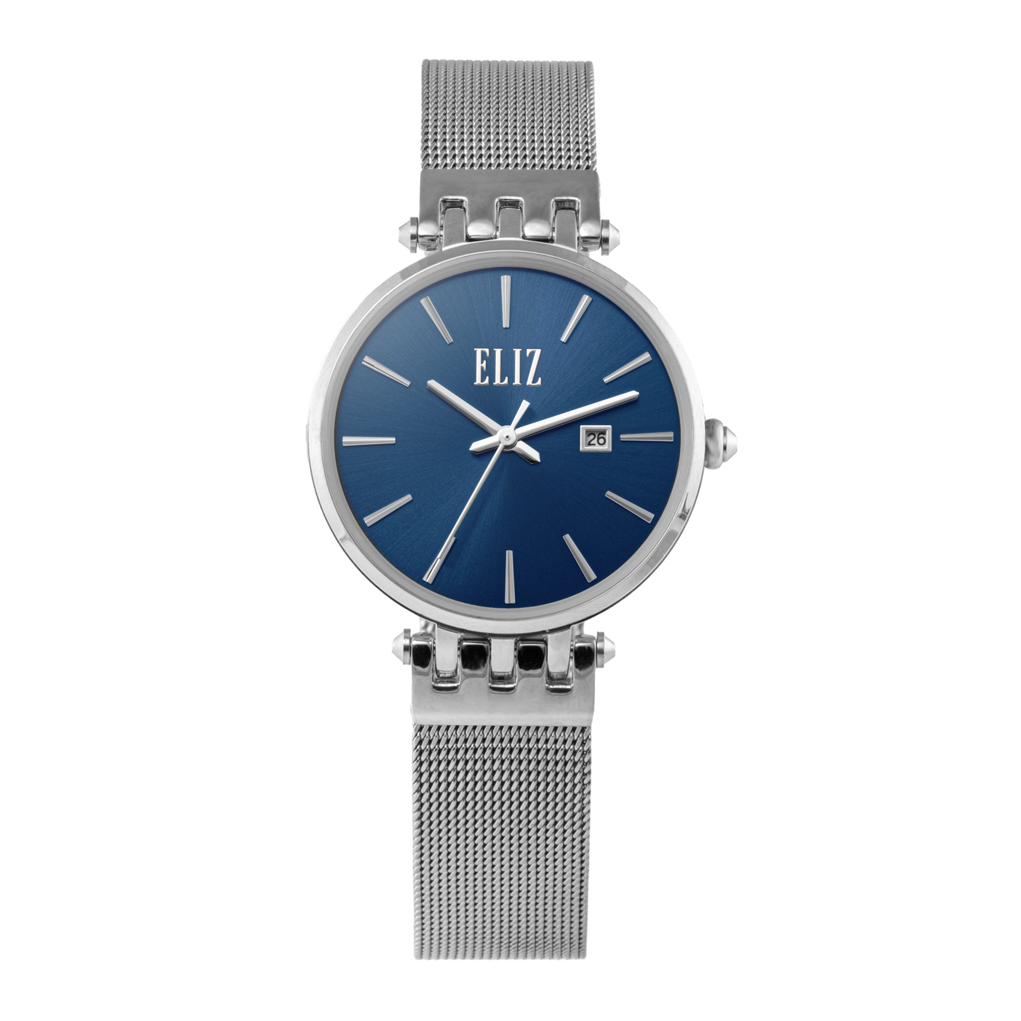 ELIZ ES8905L2SBS SS Case & Mesh Strap Date Women's Watch
