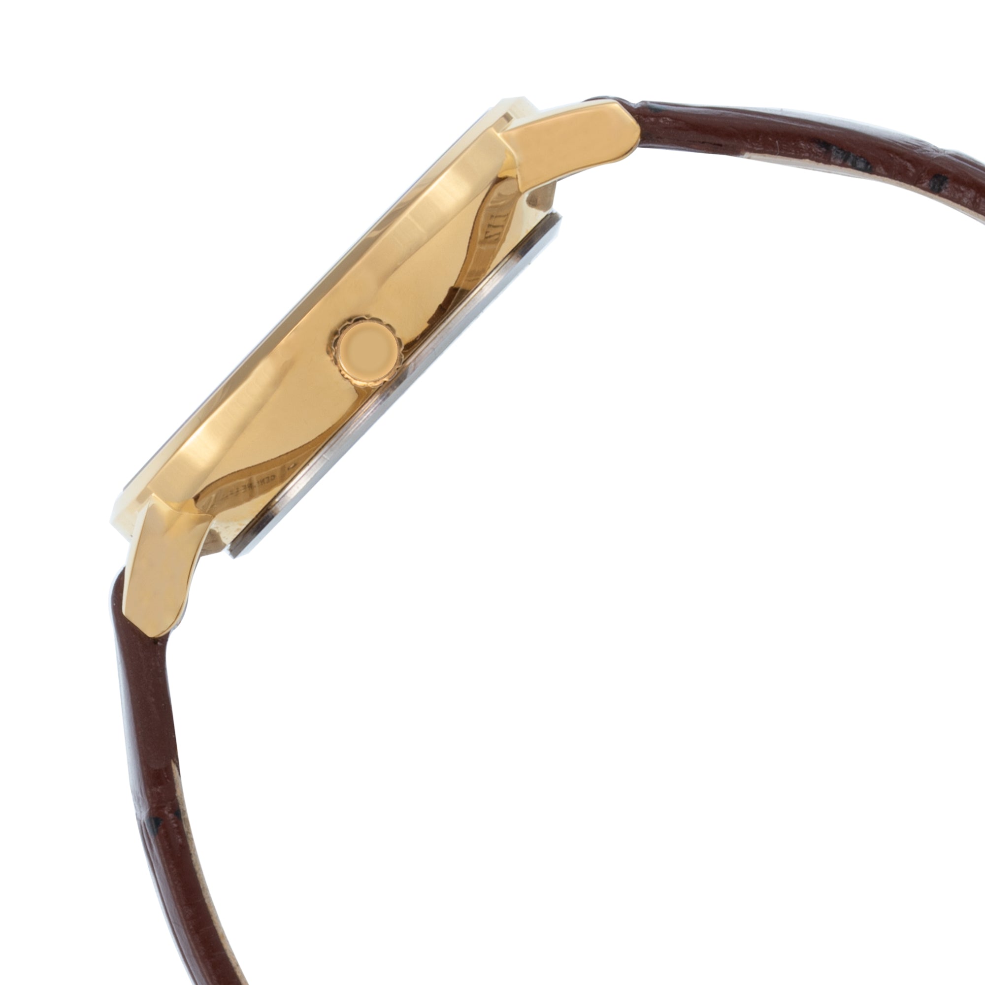 ELIZ ES8908L1GCO SS Caseback & Leather 3-Hands Women's Watch