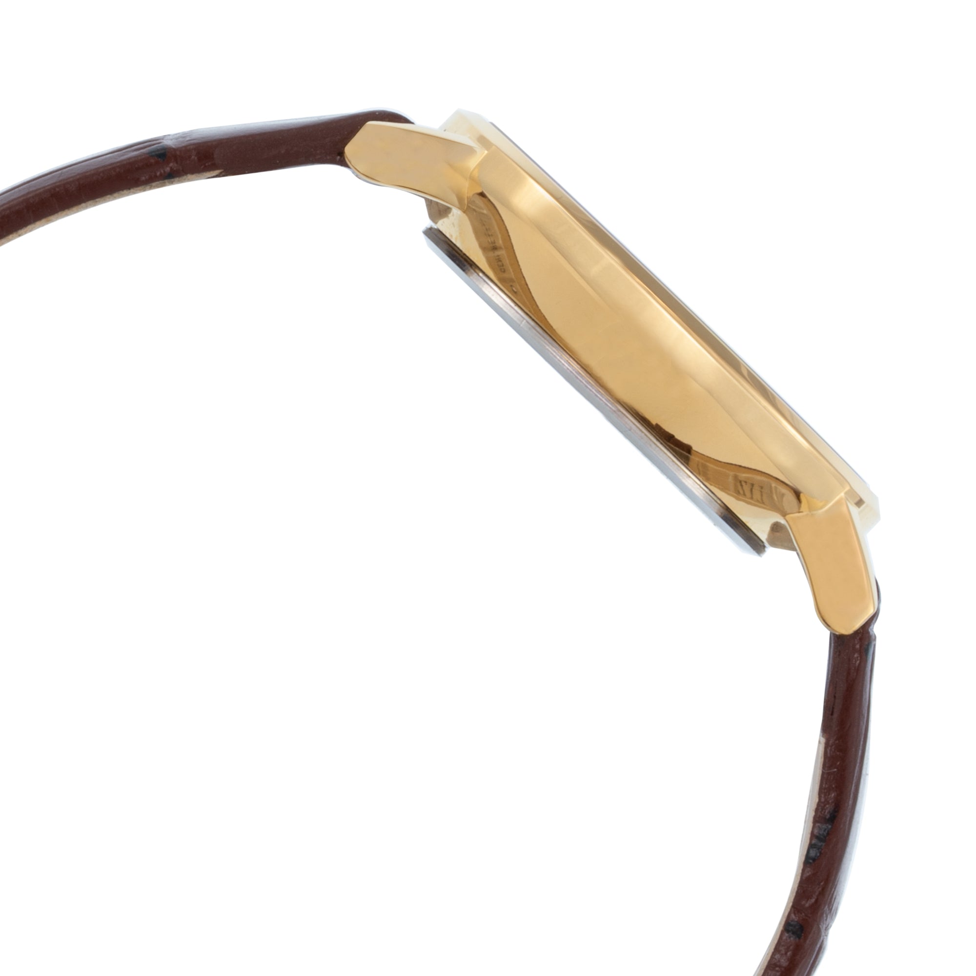 ELIZ ES8908L1GCO SS Caseback & Leather 3-Hands Women's Watch