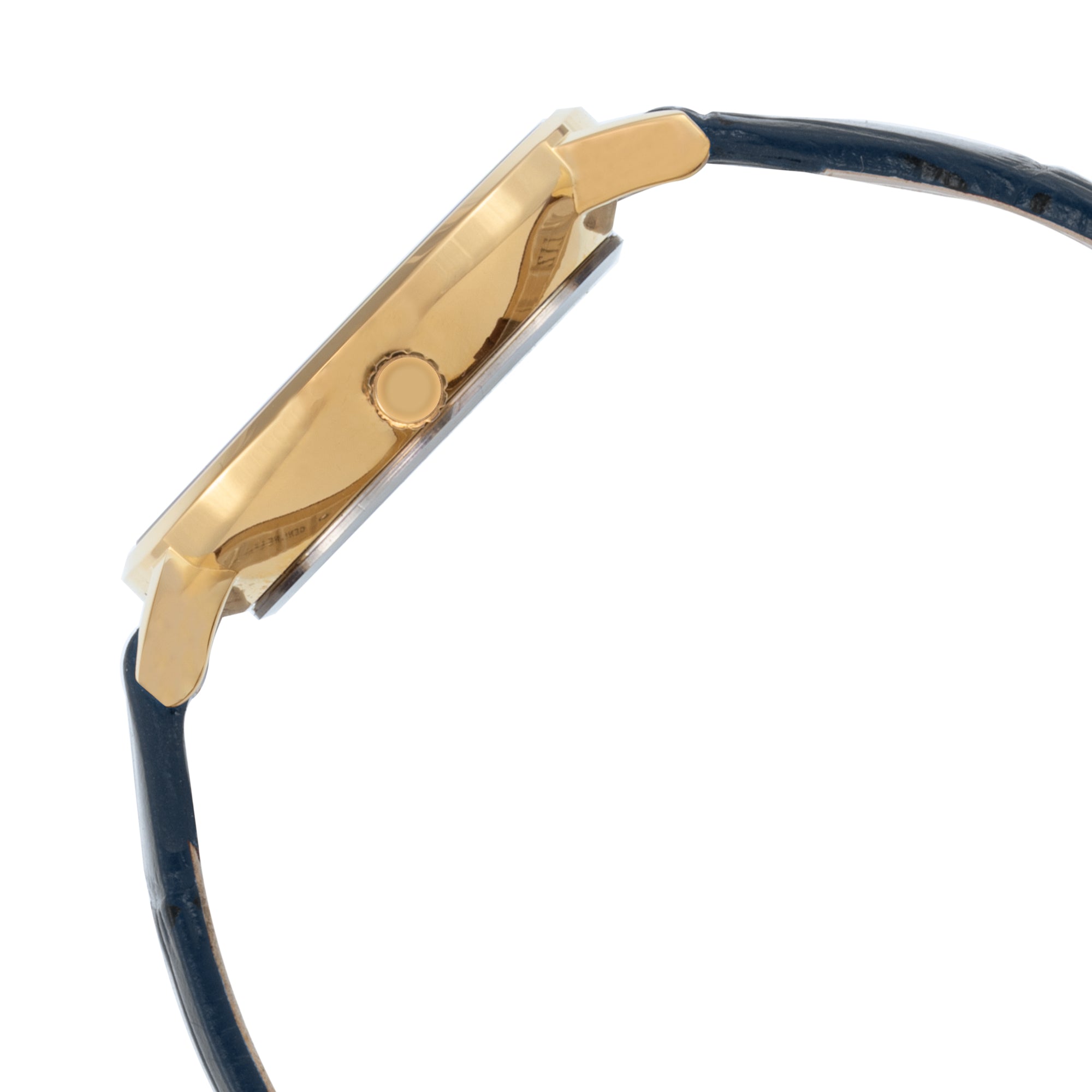 ELIZ ES8908L1GSB SS Caseback & Leather 3-Hands Women's Watch